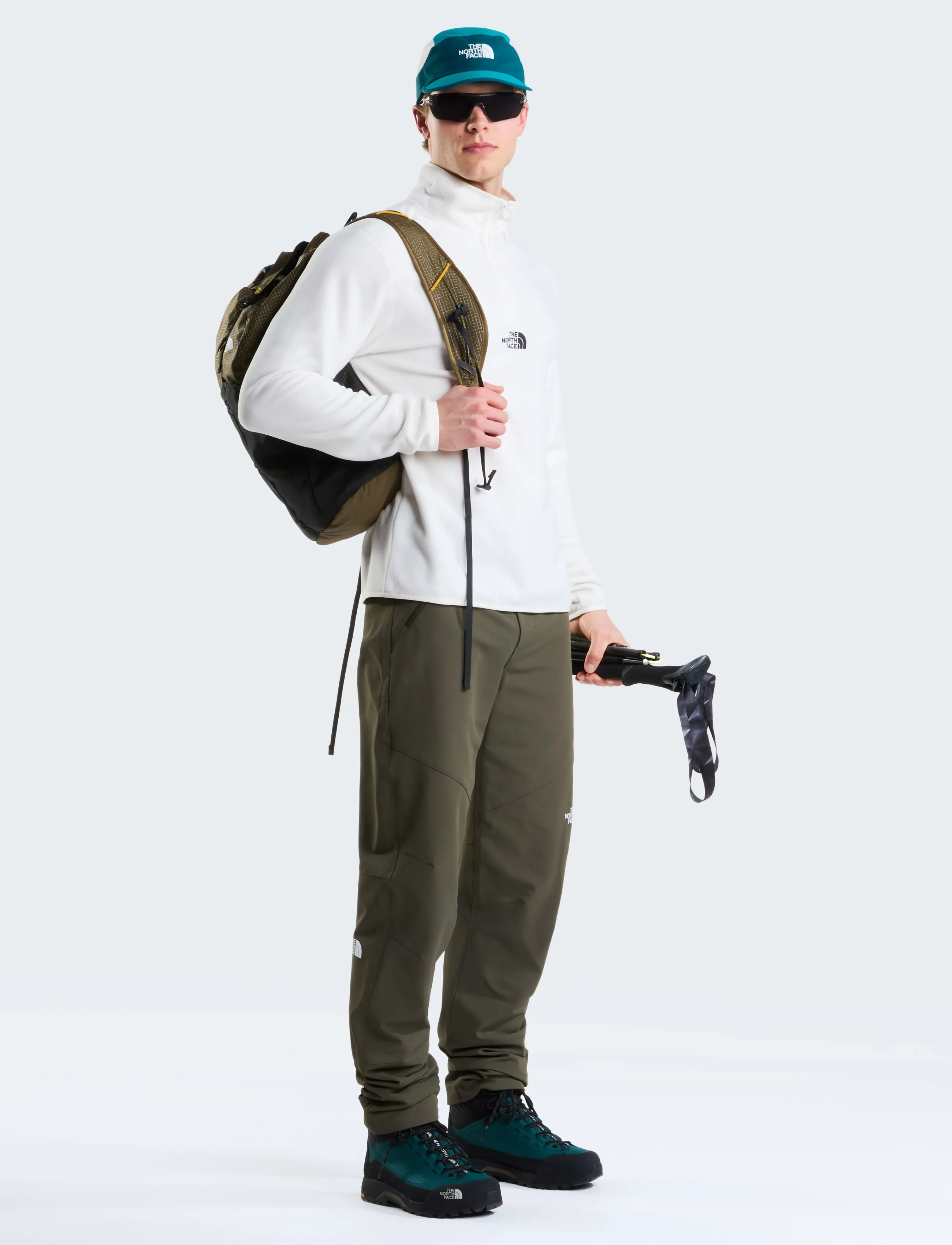The North Face - M GLACIER 1/4 ZIP - EMBROIDERED LOGO - fleece & midlayer - white dune - 3