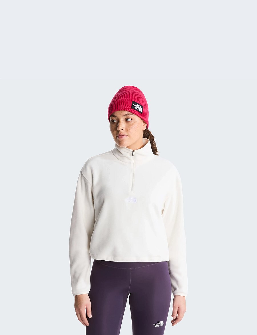 The North Face - W NOVELTY LOGO GLACIER 1/4 ZIP - kampsunid ja vahekihid - white dune - 0