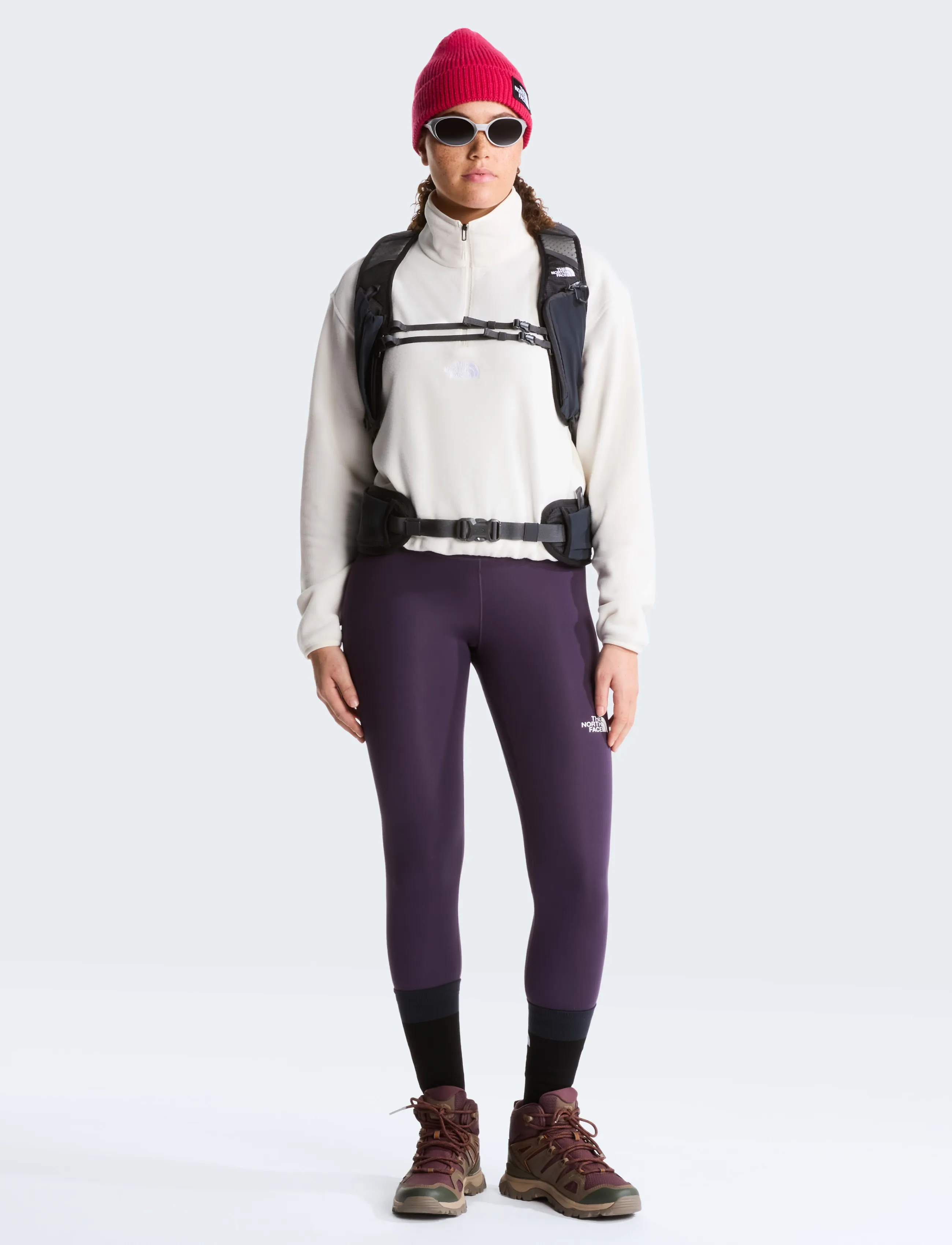 The North Face - W NOVELTY LOGO GLACIER 1/4 ZIP - kampsunid ja vahekihid - white dune - 3