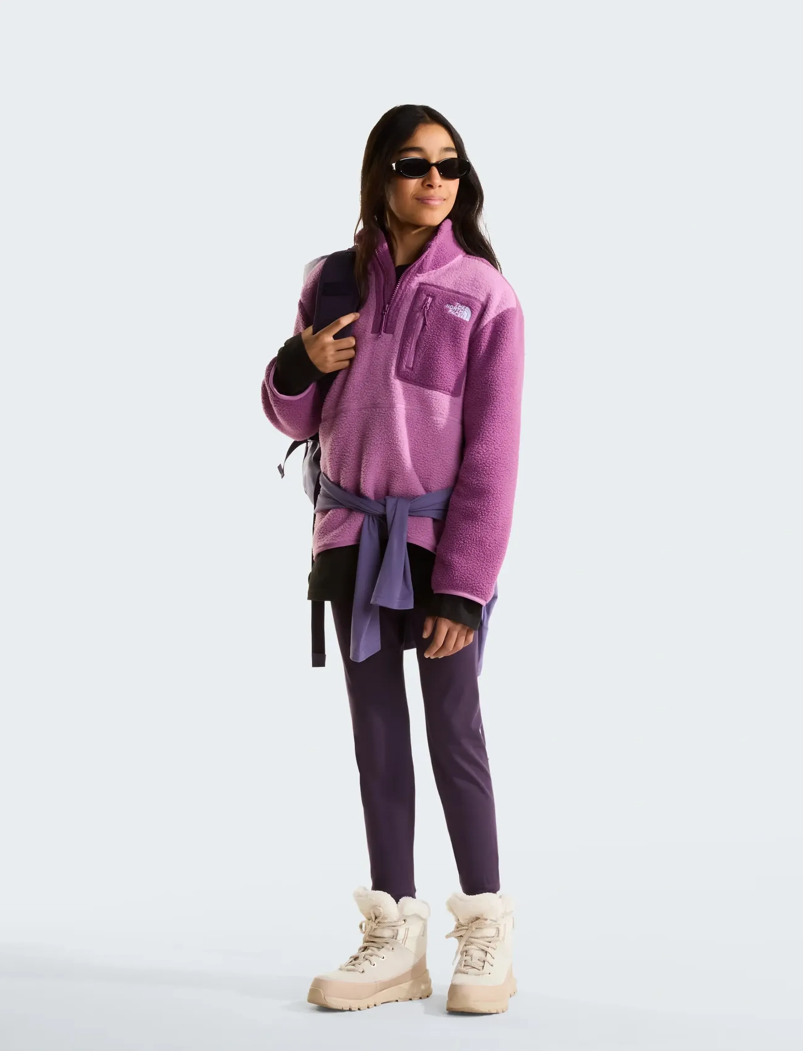 The North Face - TEEN YUMIORI 1/4 ZIP JACKET - hushed lavender/chroma - 3