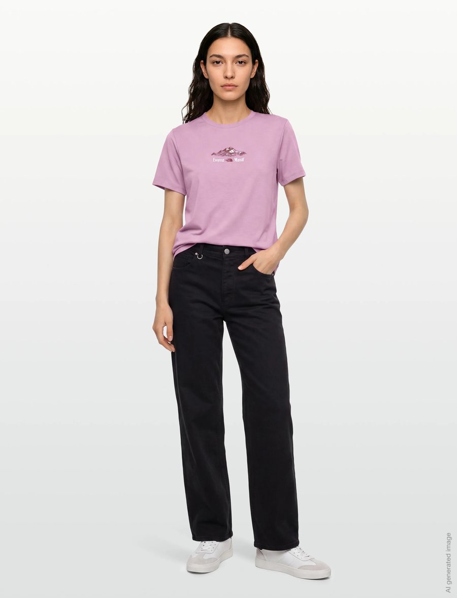 The North Face - W FOUNDATION SHORT SLEEVES T-SHIRT-GRAPH - alussärgid ja t-särgid - hushed lavender - 0