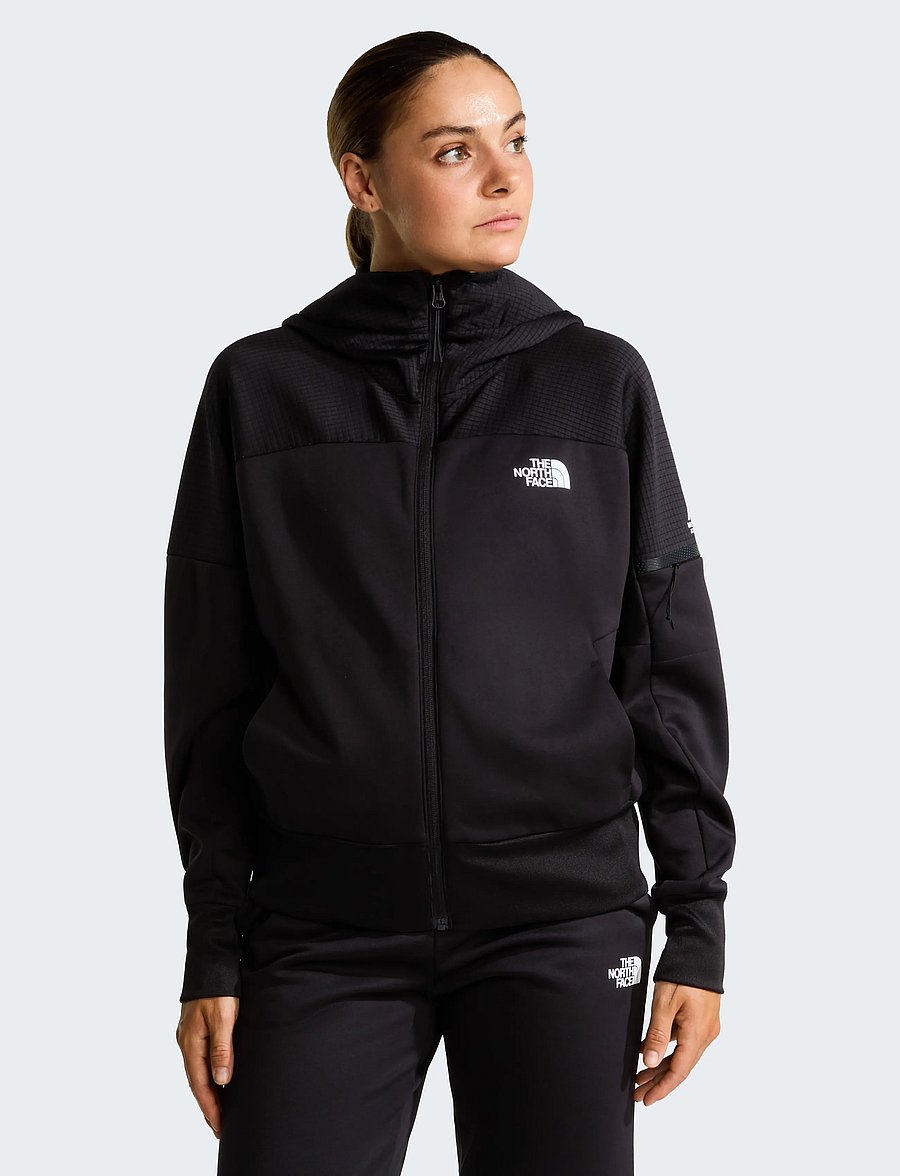 The North Face - W MOUNTAIN ATHLETICS FULL ZIP FLEECE 2.0 - huvtröjor - tnf black - 0