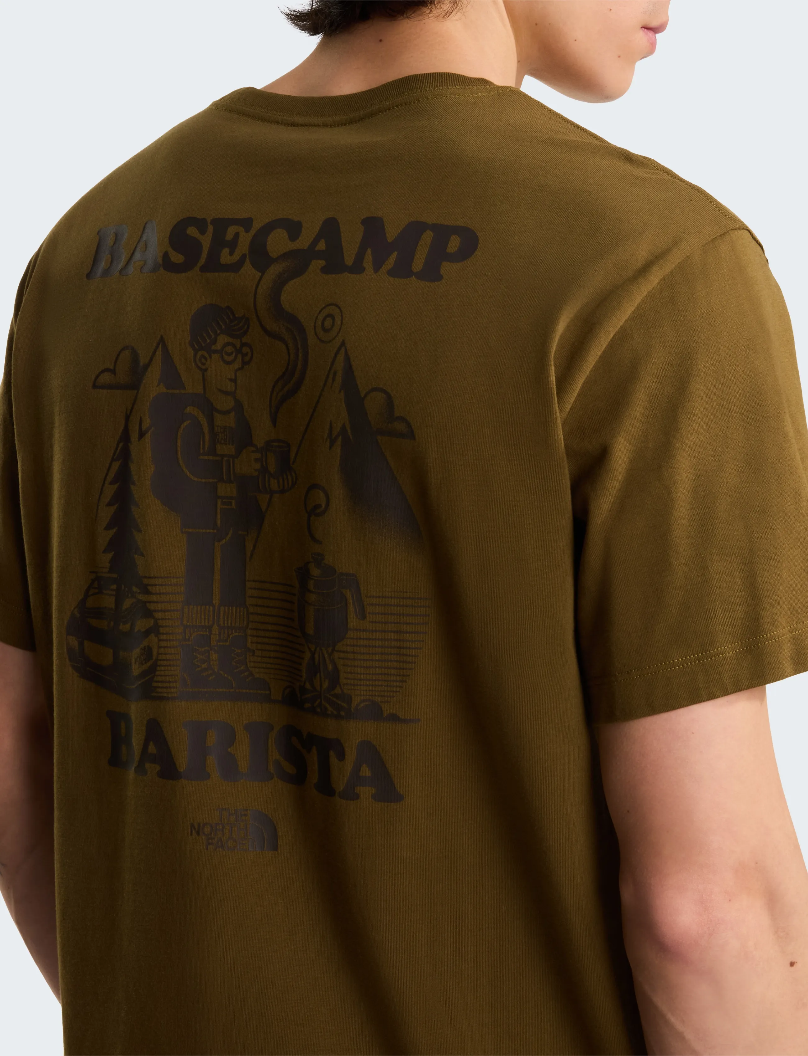 The North Face U BASECAMP BARISTA RLX SS TEE-GRAPHIC - T-shirts - CARAWAY SEED / khaki/green