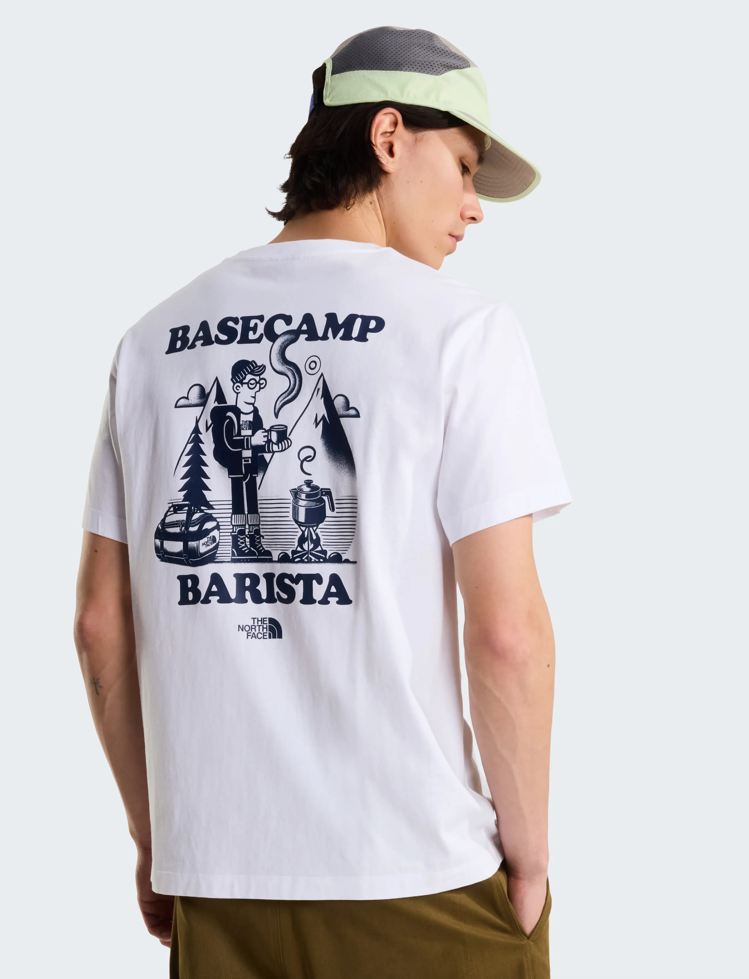 The North Face U BASECAMP BARISTA RLX SS TEE-GRAPHIC - T-Shirts - TNF WHITE/SUMMIT NAVY / white