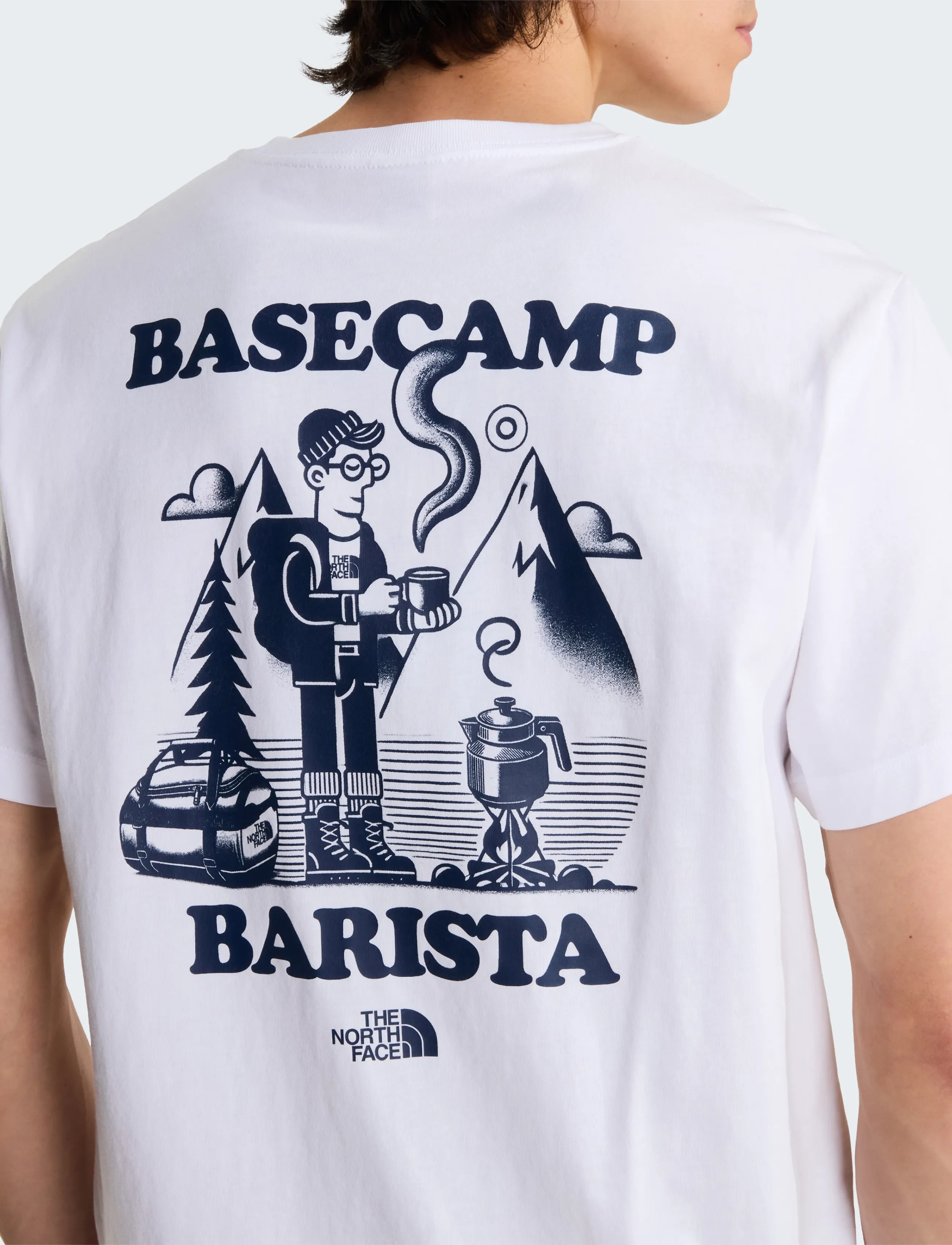 The North Face U BASECAMP BARISTA RLX SS TEE-GRAPHIC - Streetstyle - TNF WHITE/SUMMIT NAVY / white