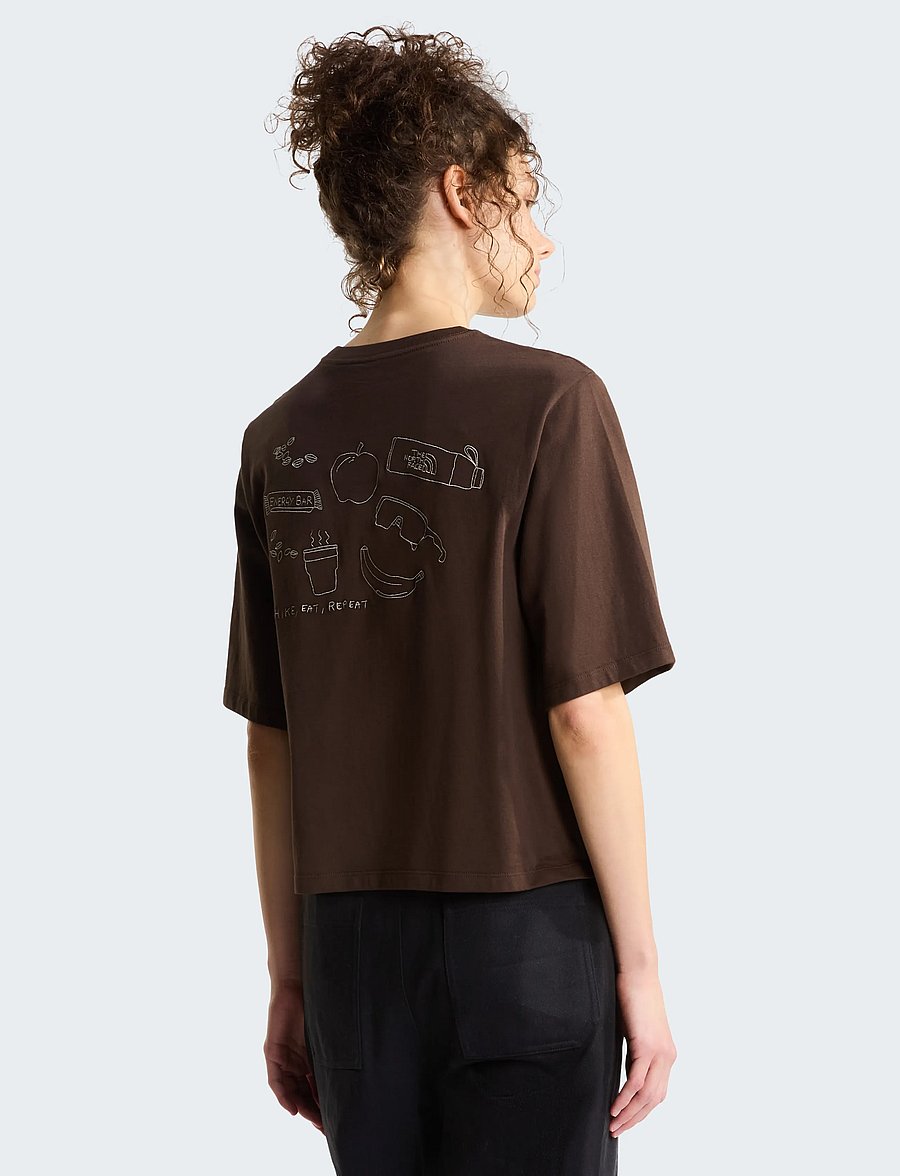 The North Face - W HIKE PICNIC BOXY SS TEE-GRAPHIC - t-shirts - dark chestnut - 0