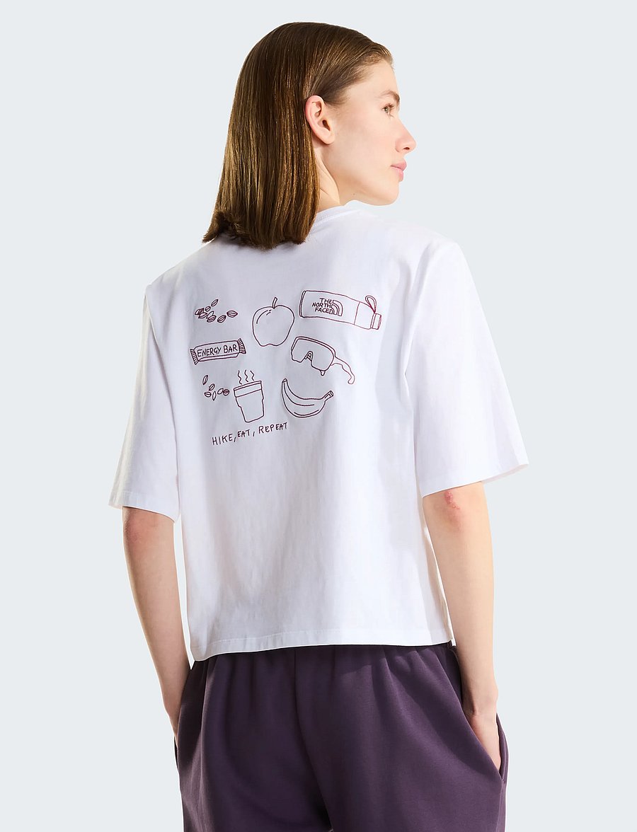The North Face - W HIKE PICNIC BOXY SS TEE-GRAPHIC - t-shirts - tnf white - 0