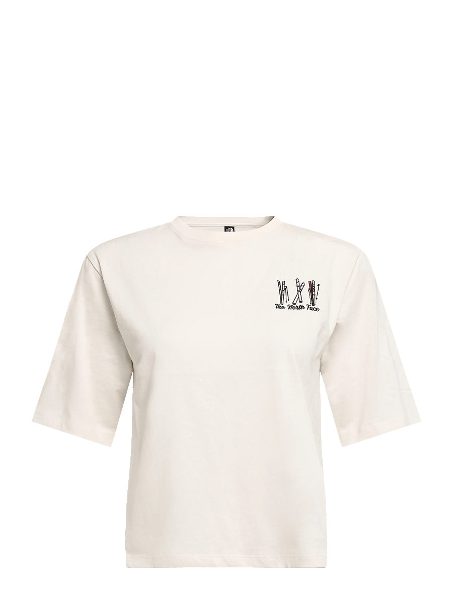 The North Face - W SKI EMBRO BOXY SS TEE-GRAPHIC - alussärgid ja t-särgid - white dune - 1