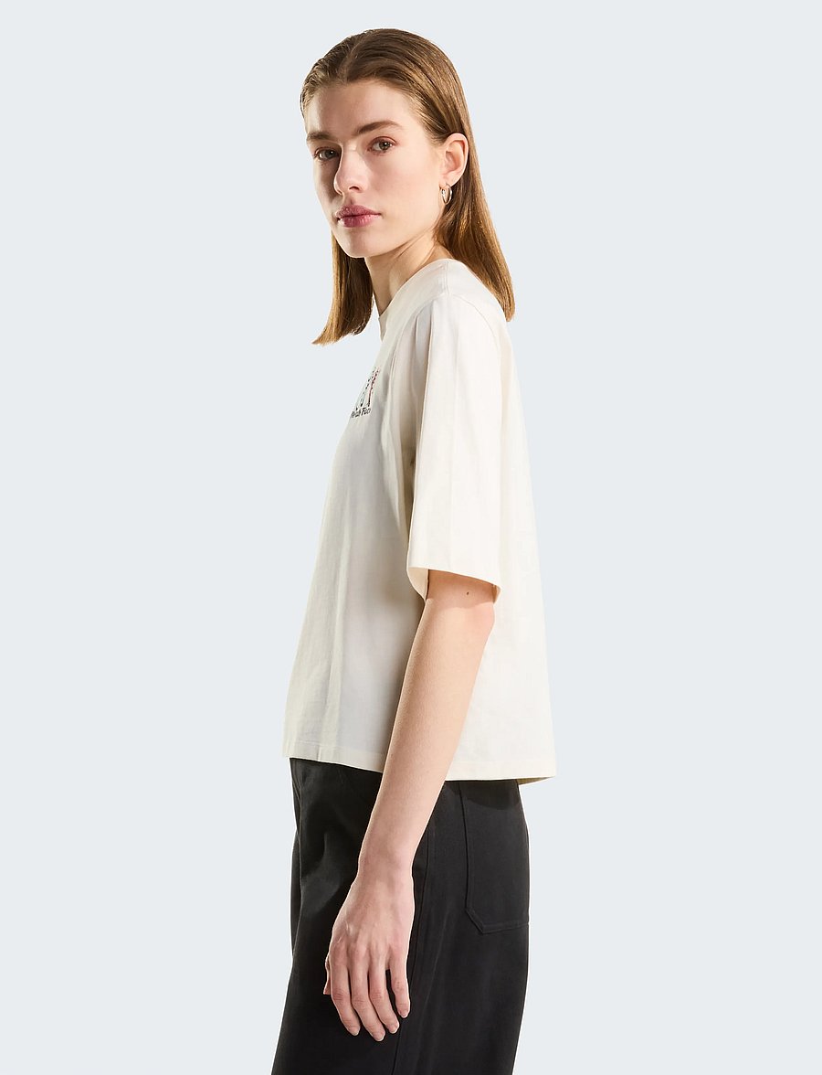 The North Face - W SKI EMBRO BOXY SS TEE-GRAPHIC - alussärgid ja t-särgid - white dune - 4