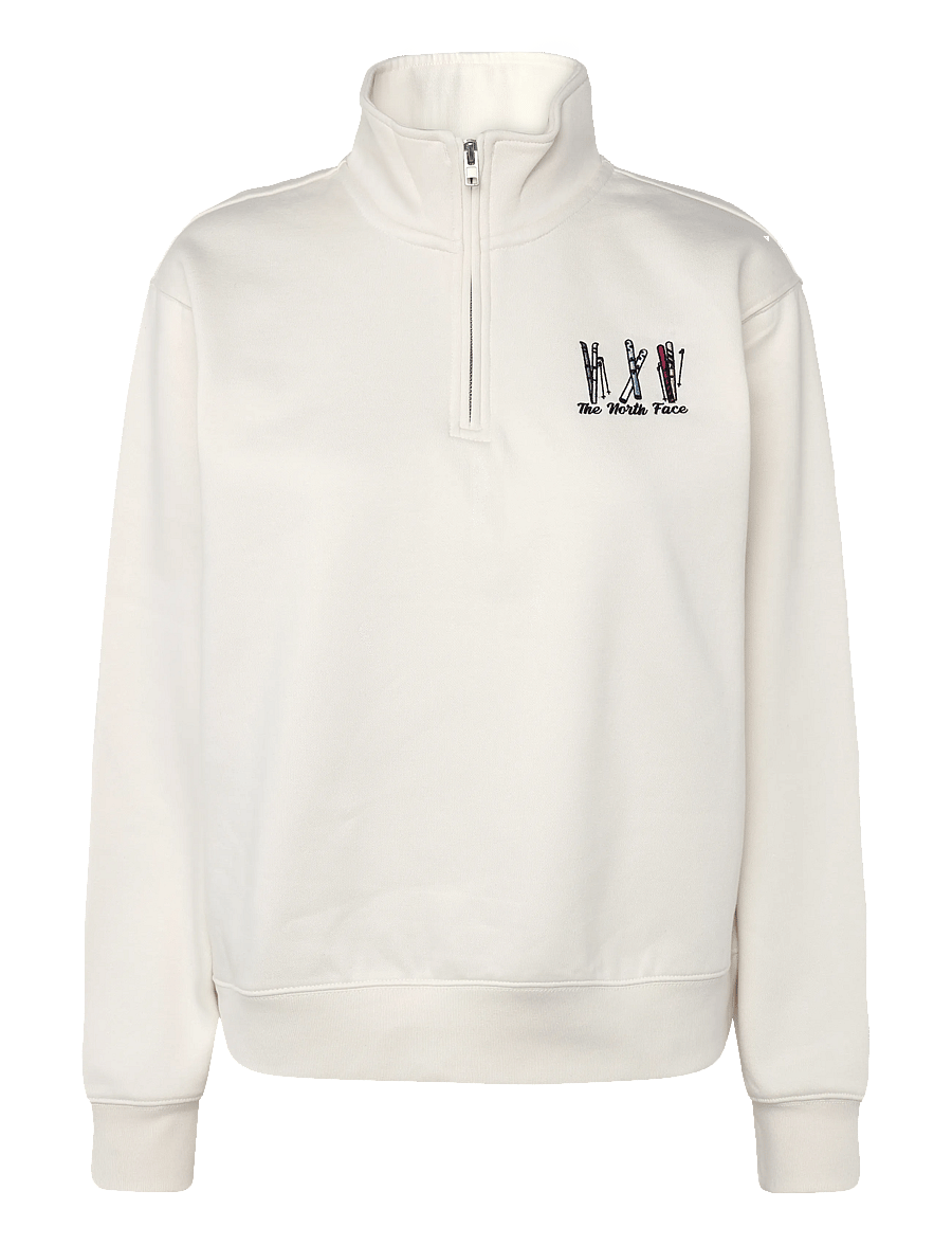 The North Face - W SKI EMBRO RELAXED 1/4 ZIP - GRAPHIC - dressipluusid ja pusad - white dune - 1