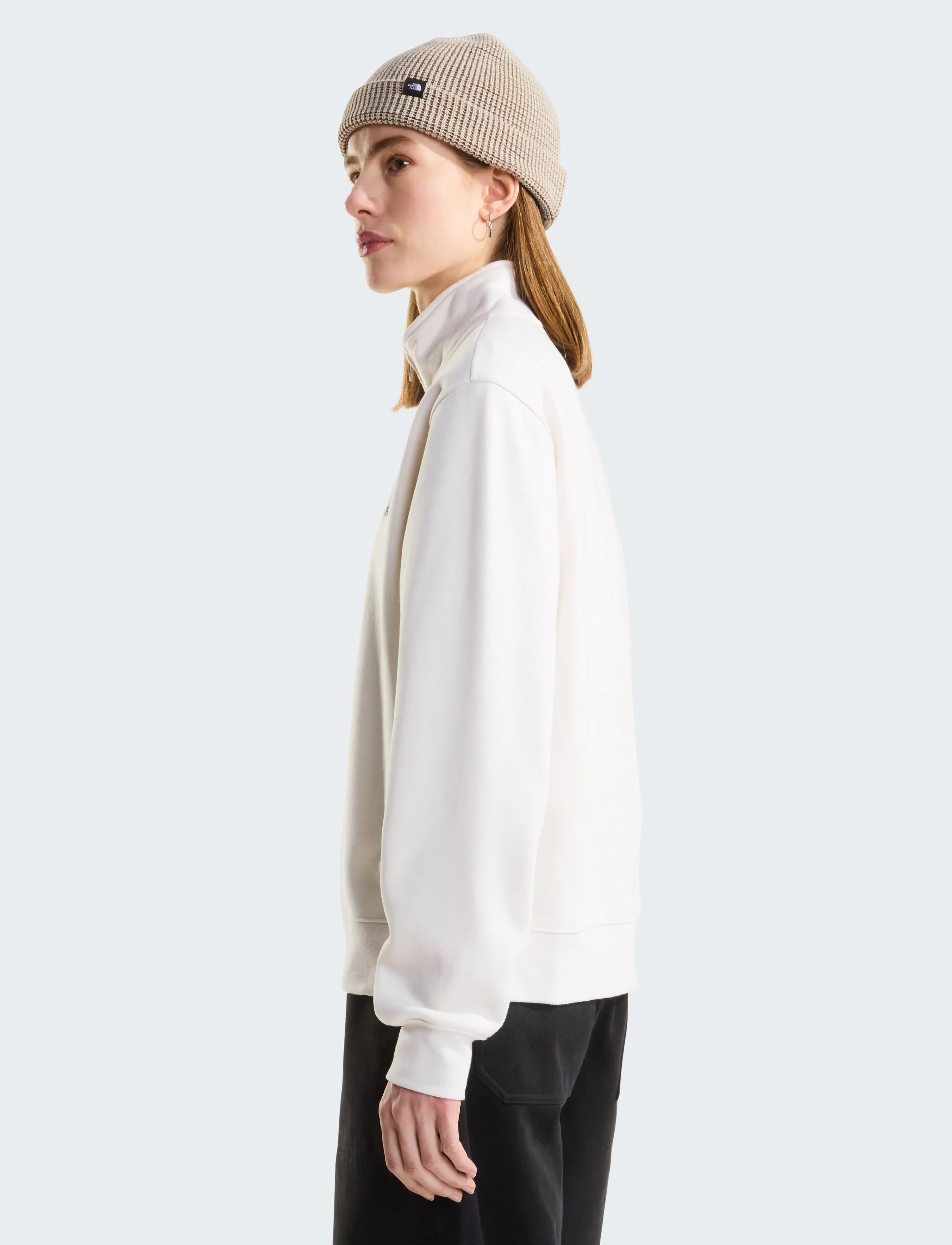 The North Face - W SKI EMBRO RELAXED 1/4 ZIP - GRAPHIC - dressipluusid ja pusad - white dune - 4