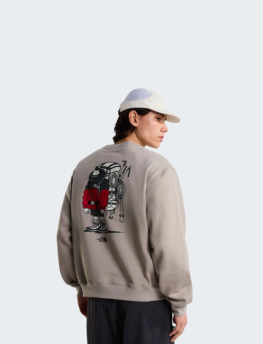 The North Face - U GEAR UP GET OUT RLX CREW-GRAPHIC - alussärgid - stone slab - 0