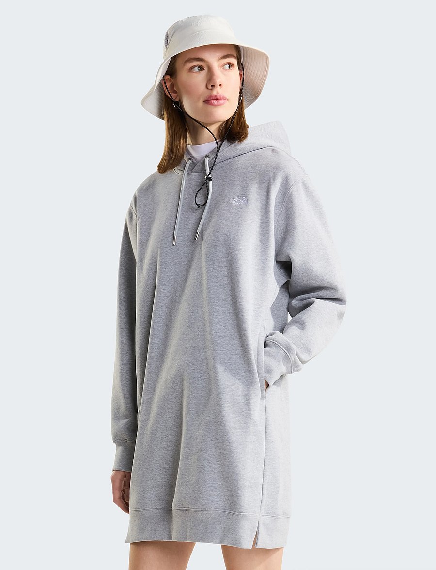 The North Face - W ESSENTIAL SD RLX HOODED DRESS - dresses & skirts - tnf pale grey heather - 0
