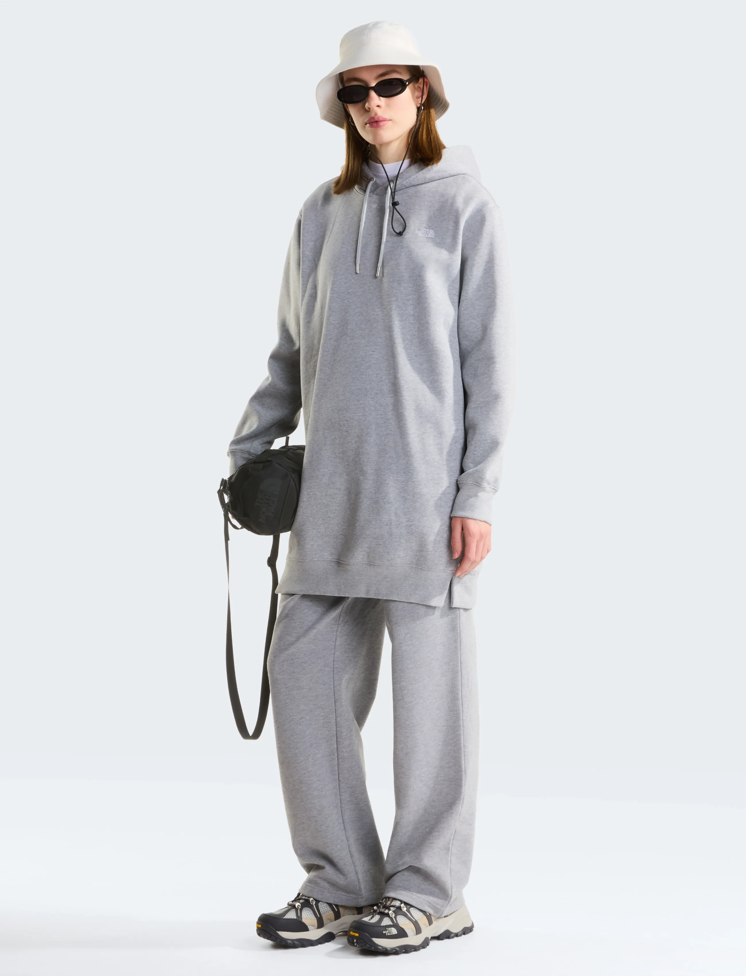 The North Face - W ESSENTIAL SD RLX HOODED DRESS - dresses & skirts - tnf pale grey heather - 3