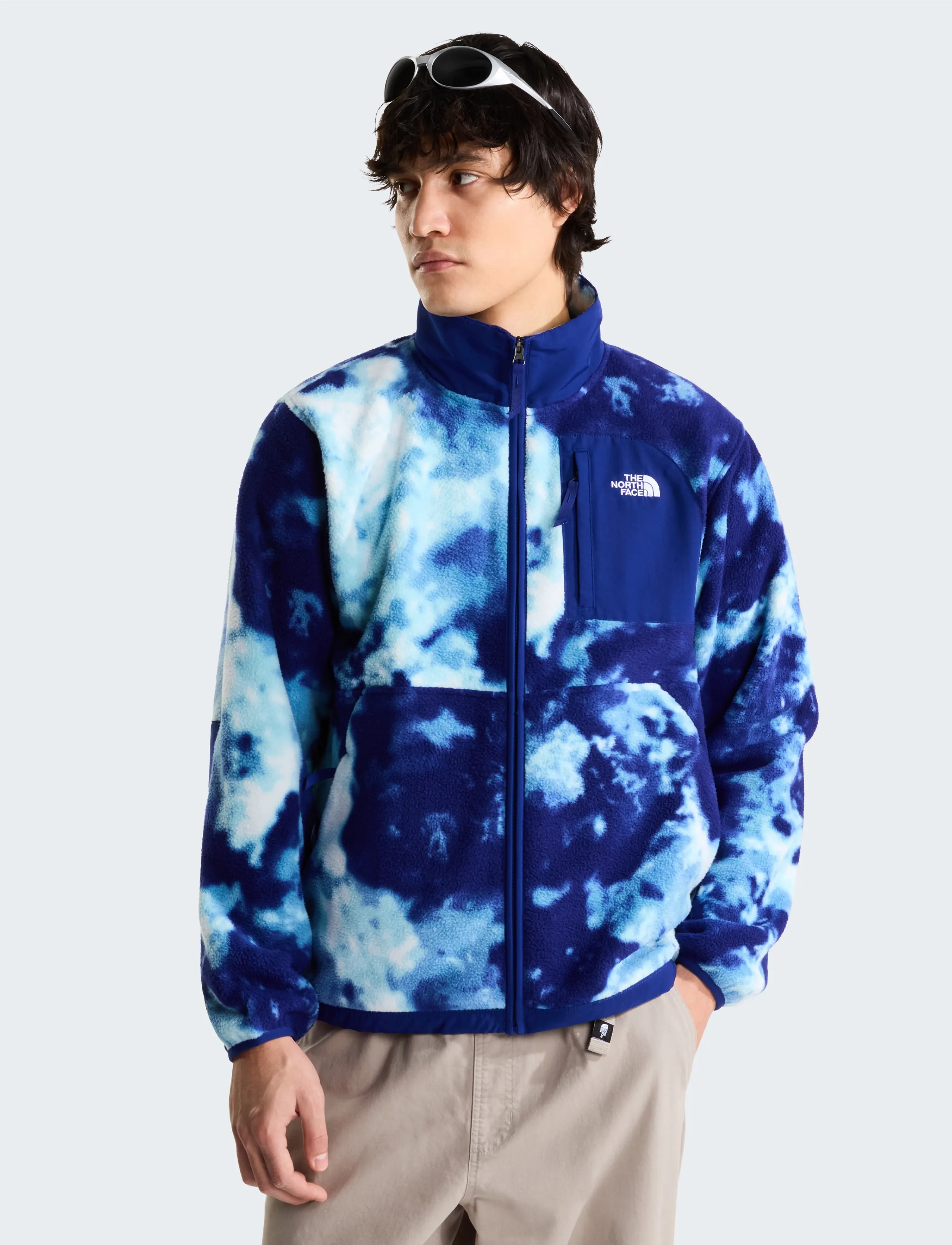 The North Face - M YUMIORI OFF PEAK FULL ZIP JACKET -PRNT - fleece & mellanlager - bold blue granitic rock - 0