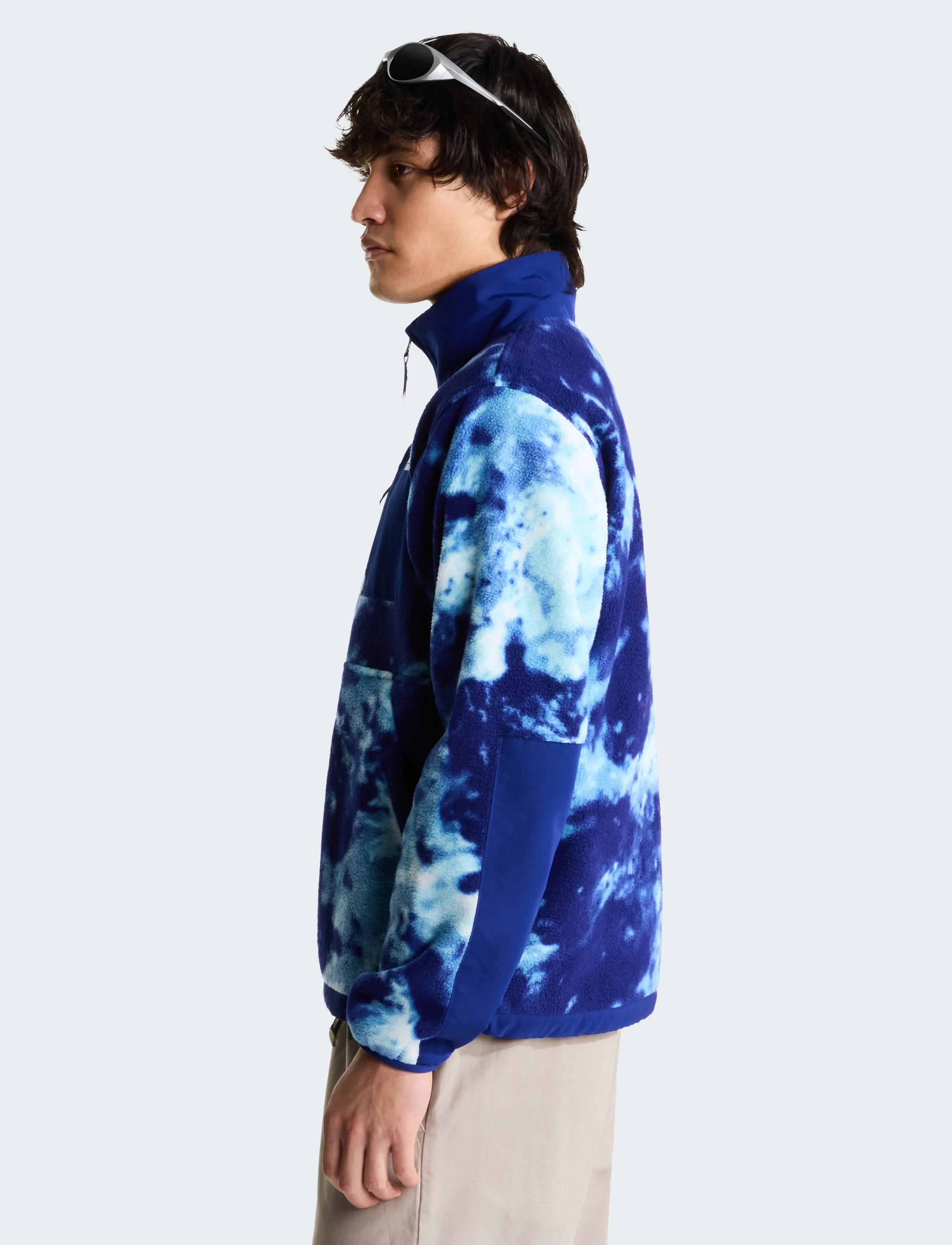 The North Face - M YUMIORI OFF PEAK FULL ZIP JACKET -PRNT - fleece & mellanlager - bold blue granitic rock - 4
