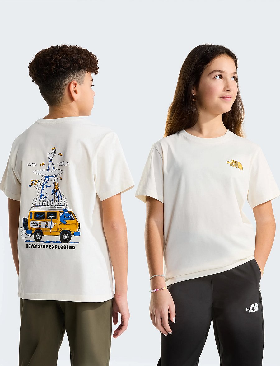 The North Face - TEEN B OUTDOOR REGULAR SS TEE - GRAPHIC - sportoberteile - white dune - 0