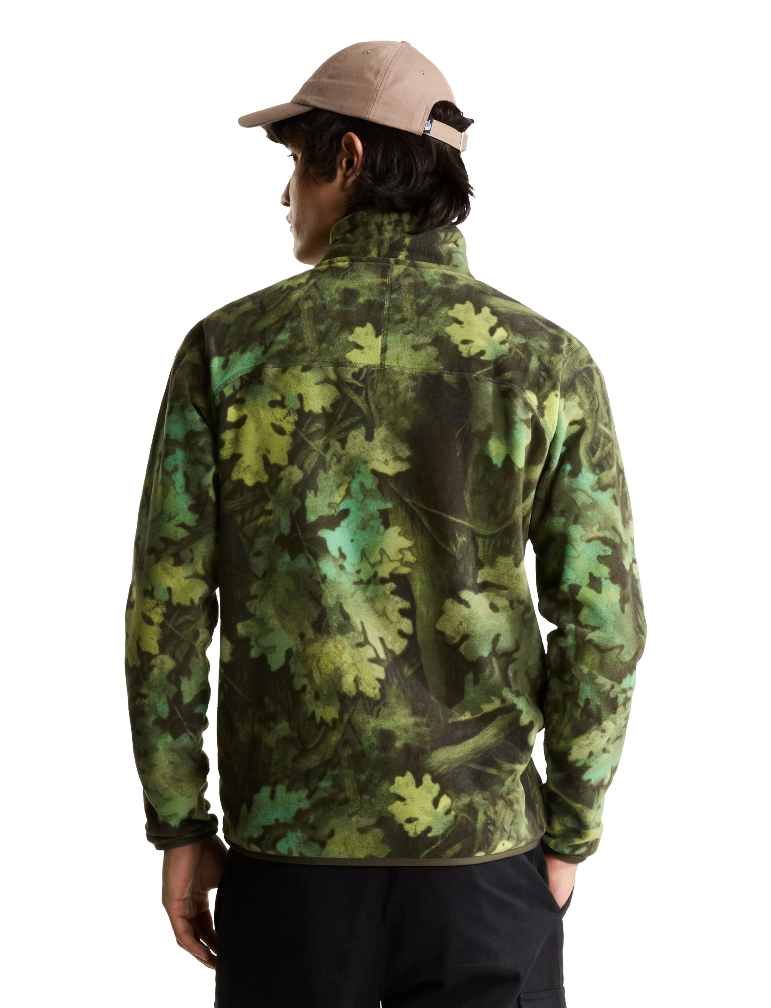 The North Face - M NOVELTY LOGO GLACIER 1/4 ZIP - PRINT - fleece og mellemlag - new taupe green yosemit - 3