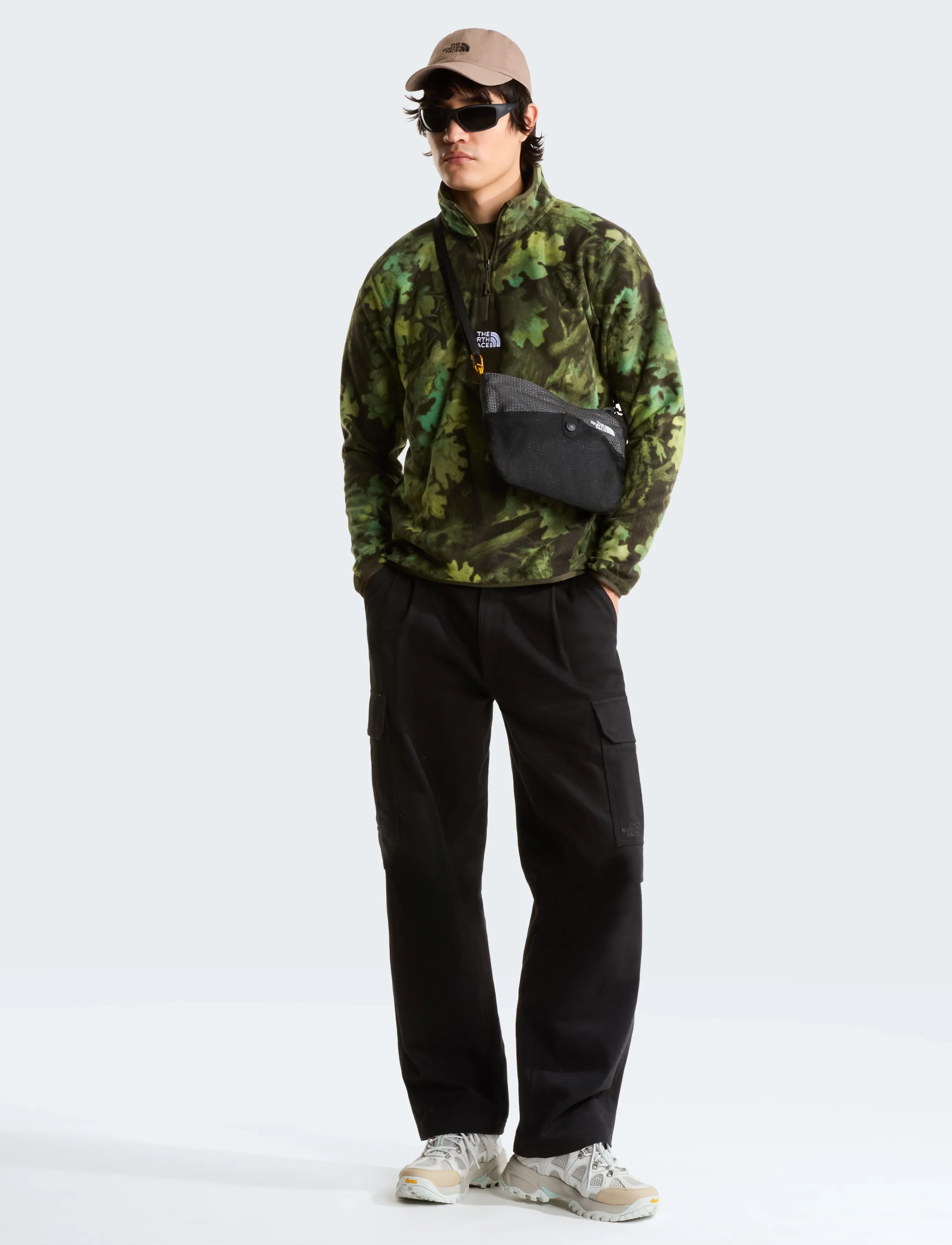 The North Face - M NOVELTY LOGO GLACIER 1/4 ZIP - PRINT - fleece og mellemlag - new taupe green yosemit - 5