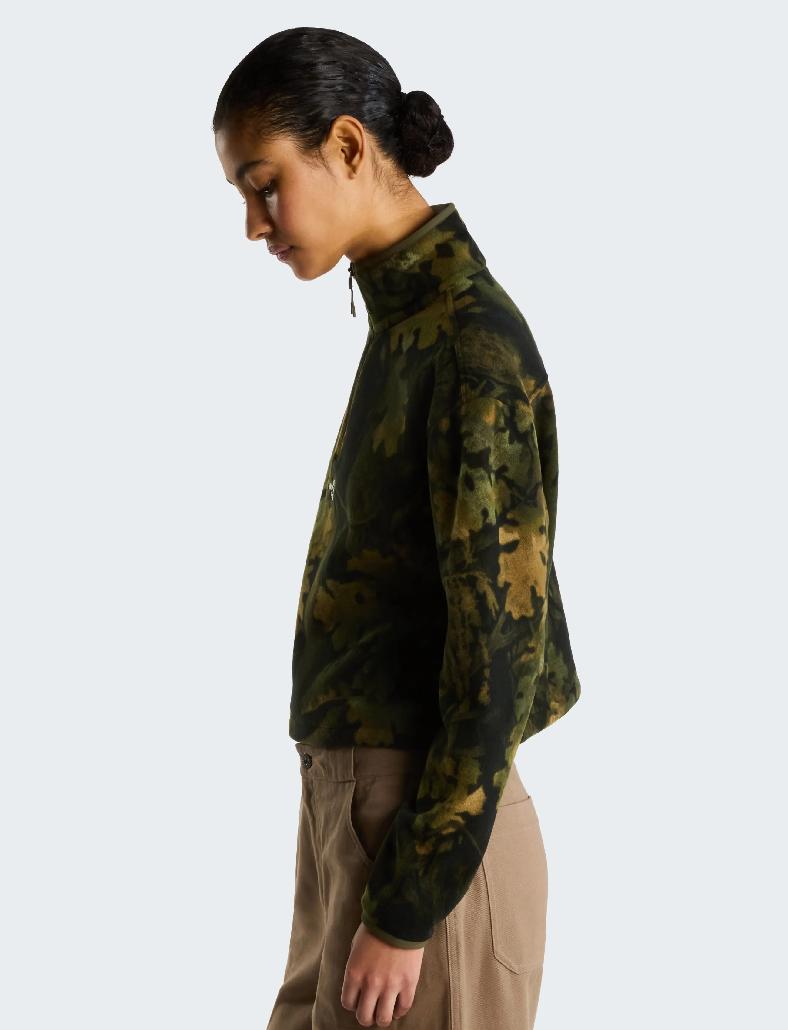 The North Face - W NOVELTY LOGO GLACIER 1/4 ZIP - PRINT - Överdelar - woodland green yosemite - 4