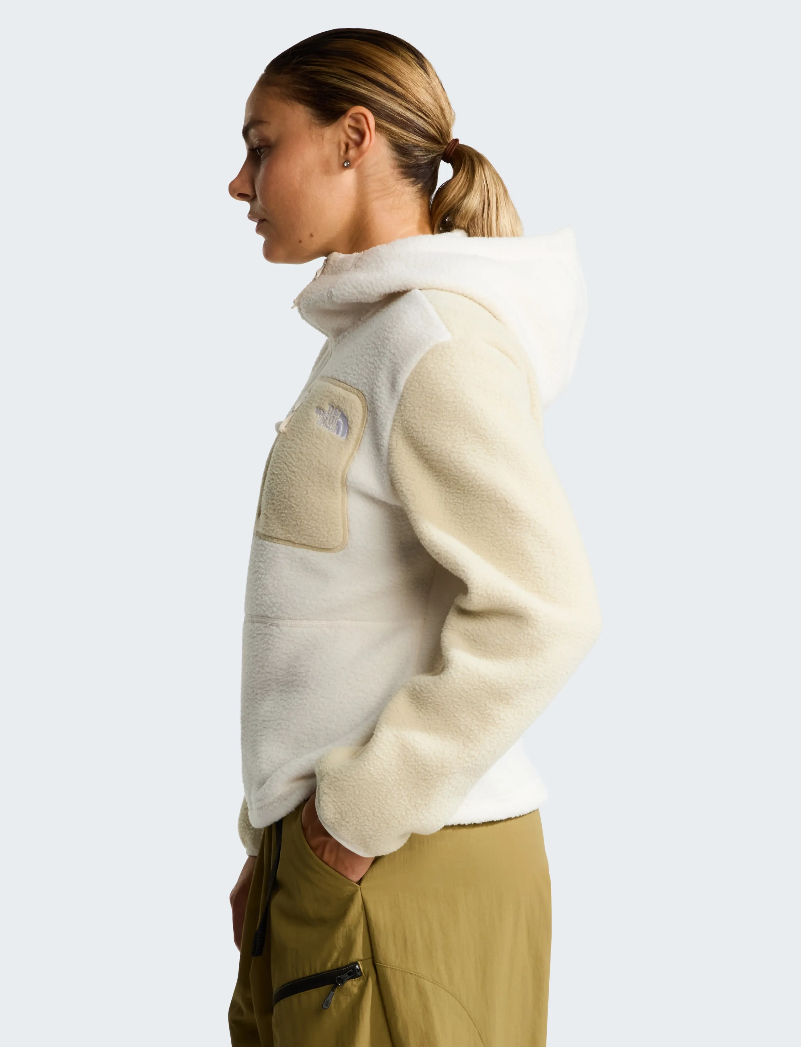 The North Face - W YUMIORI 1/4 ZIP HOOD NOVELTY - white dune/desert stone - 4
