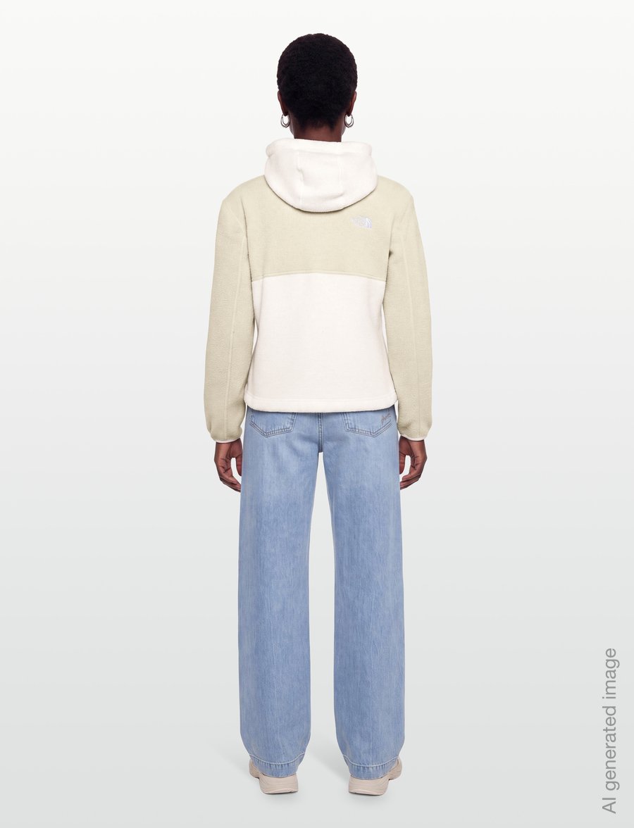 The North Face - W YUMIORI 1/4 ZIP HOOD NOVELTY - sweatshirts - white dune/desert stone - 4