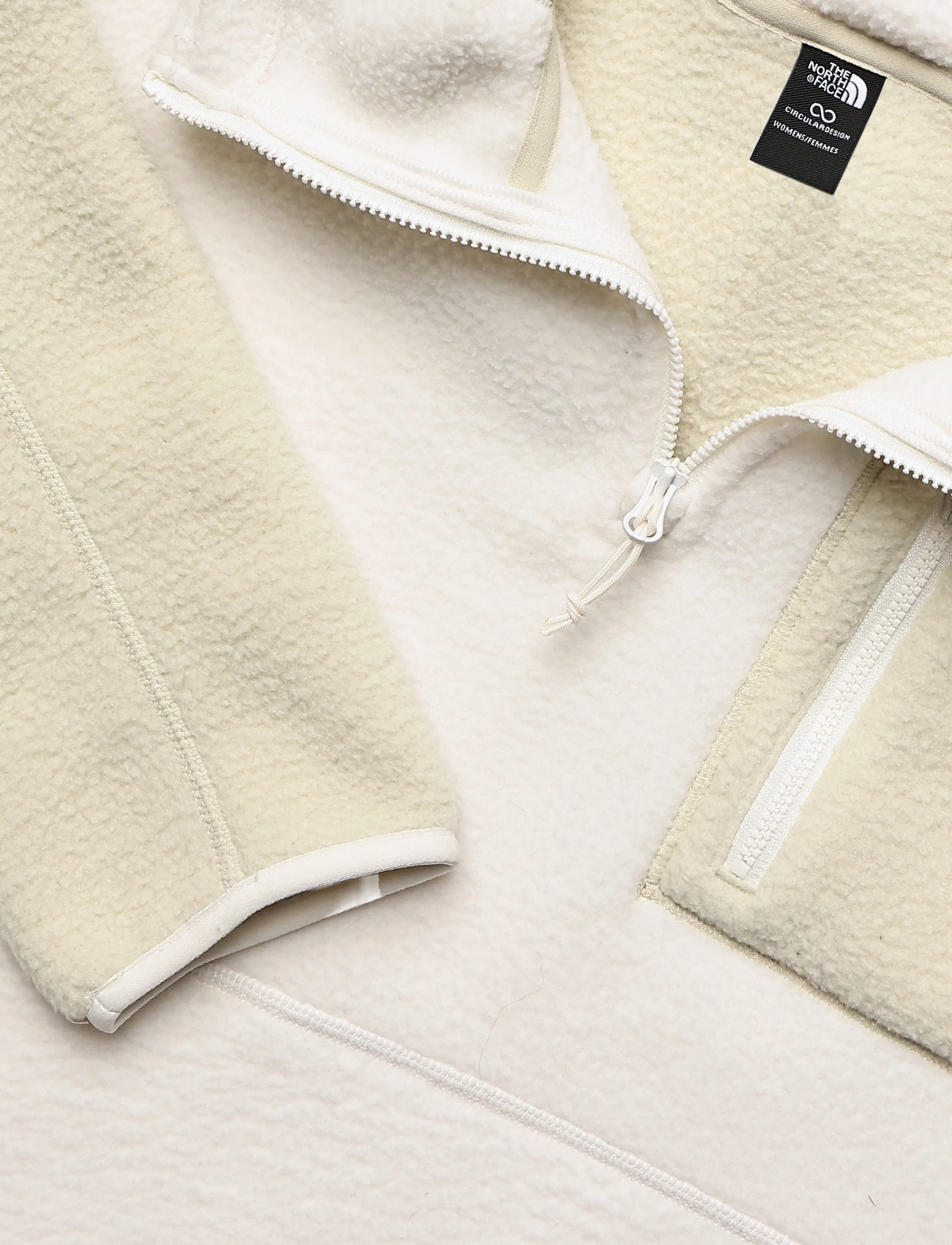 The North Face - W YUMIORI 1/4 ZIP HOOD NOVELTY - kapuutsiga dressipluusid - white dune/desert stone - 5