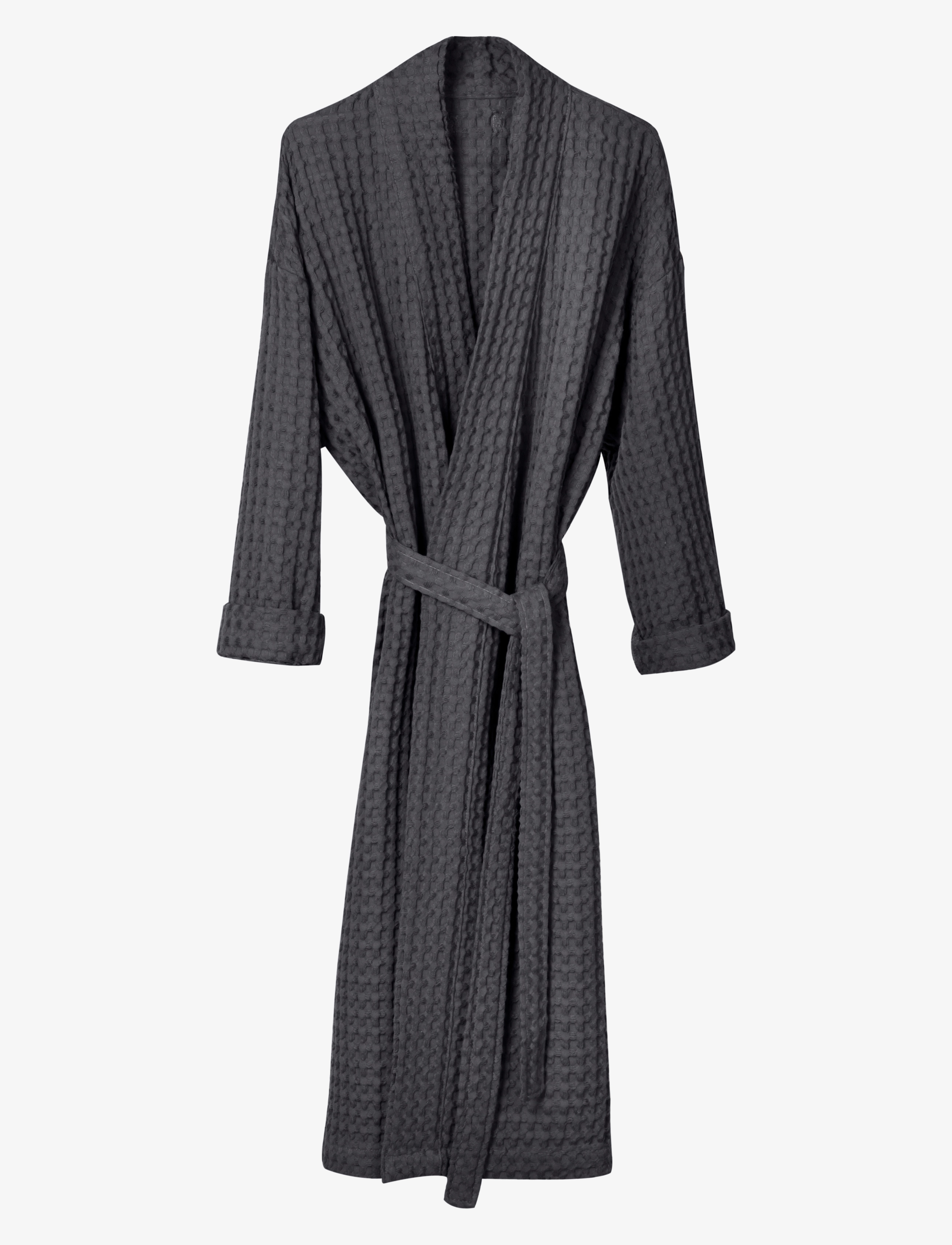 The Organic Company Big Waffle Bathrobe, One Size, Bathroom Textiles, Grau - Robes, Frauen
