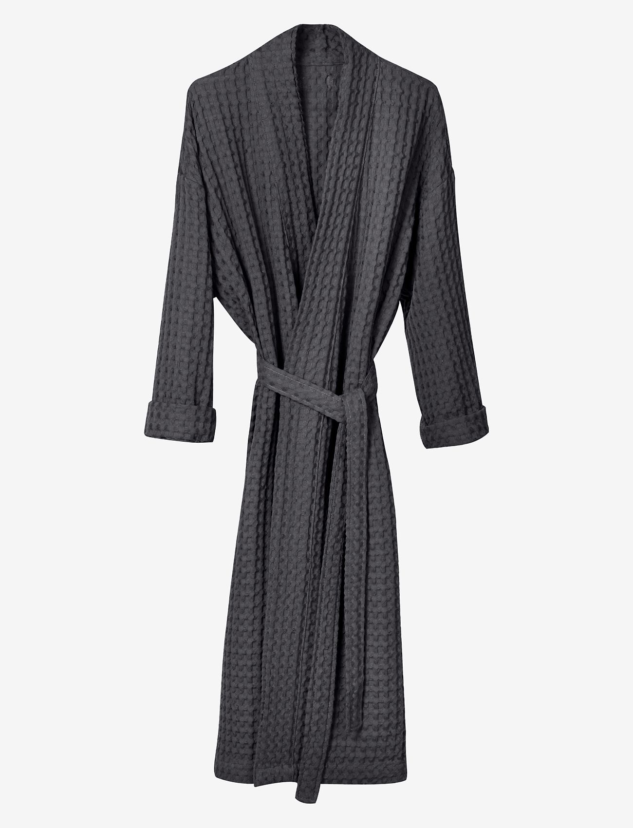 The Organic Company - Big Waffle Bathrobe - badeværelsestilbehør - dark grey - 0