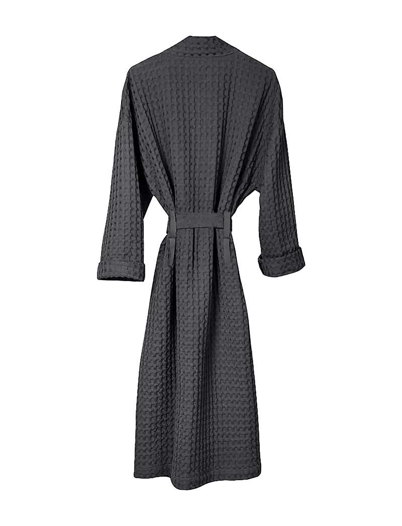 The Organic Company - Big Waffle Bathrobe - badeværelsestilbehør - dark grey - 1