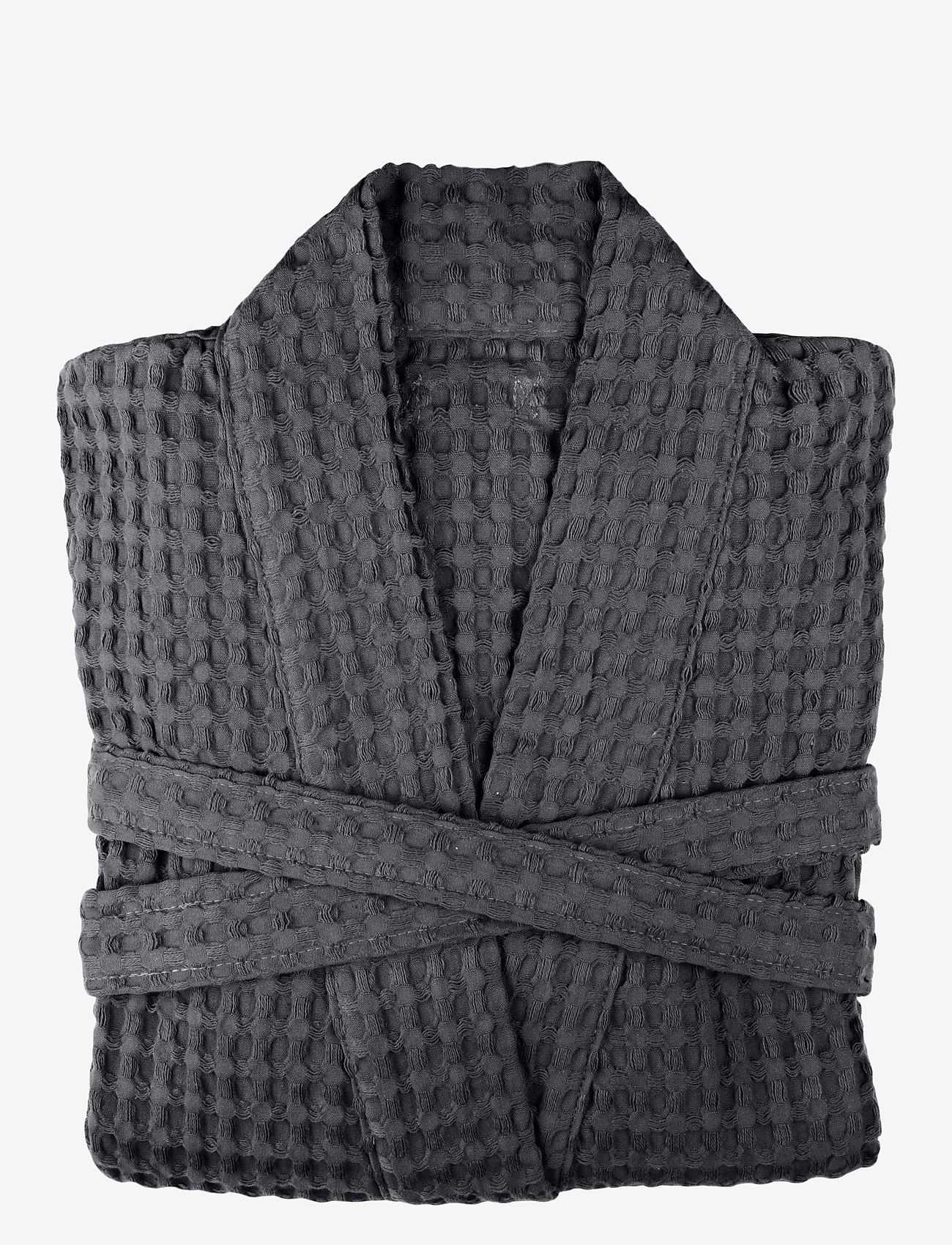 The Organic Company - Big Waffle Bathrobe - badeværelsestilbehør - dark grey - 2