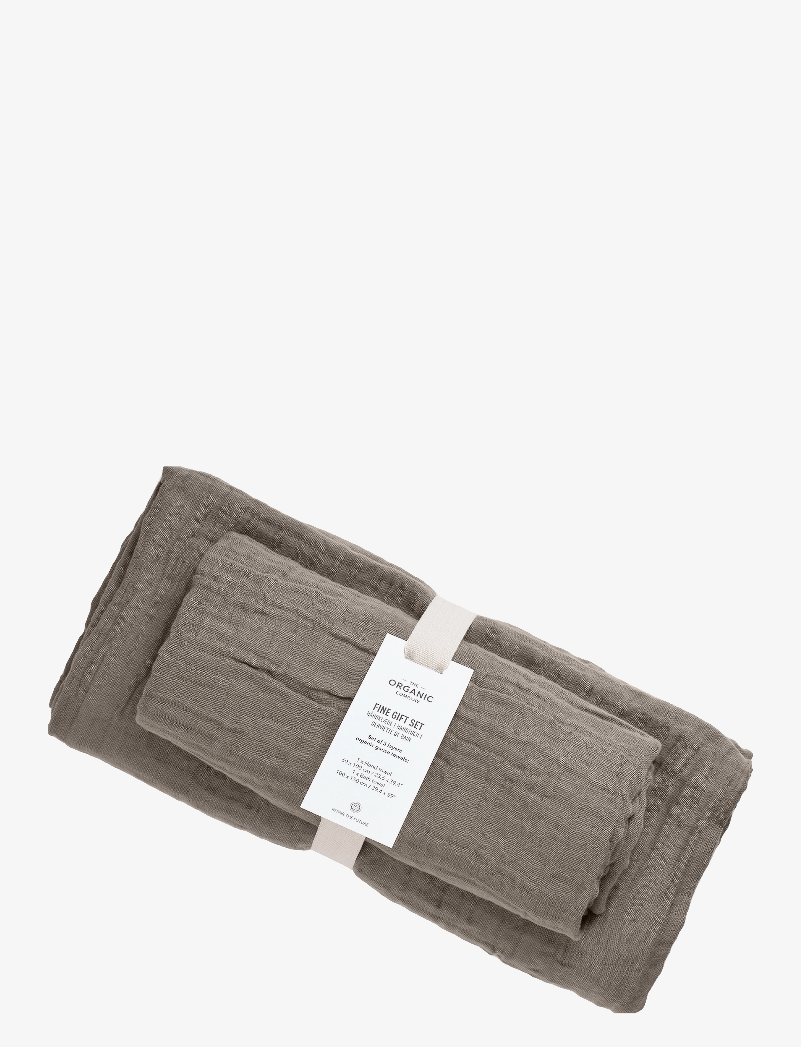 The Organic Company Fine Gift Set, Hand Håndklæde, Brun, Str: ONE SIZE