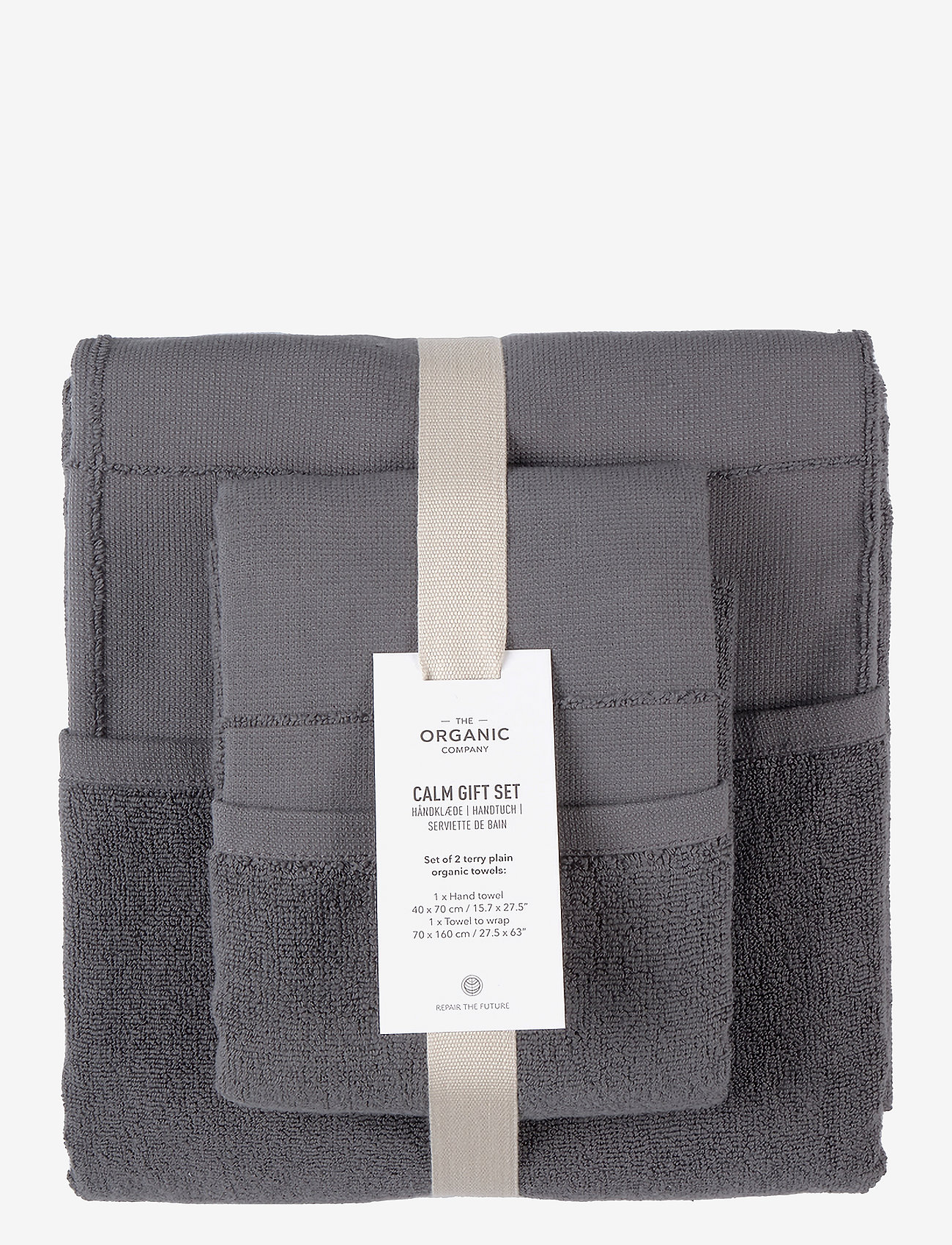 The Organic Company - CALM Gift Set - vannitoa tekstiilid - 110 dark grey - 0