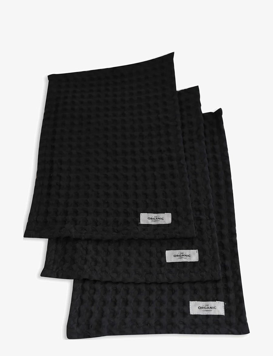 The Organic Company - Big Waffle Wash Cloth (pack of 3 pcs) - essuie-mains & serviettes de bain - 110 dark grey - 2