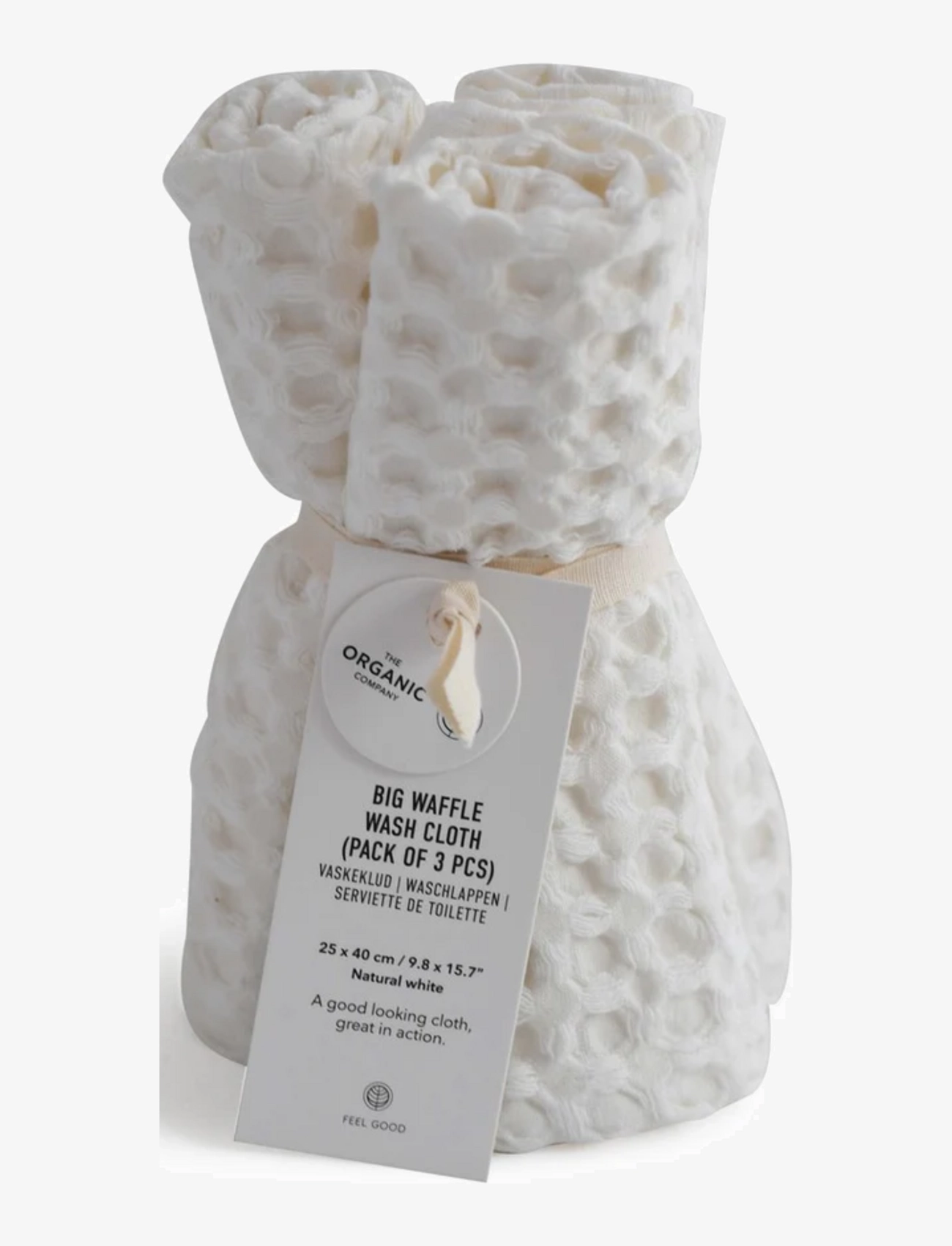 The Organic Company Big Waffle Wash Cloth (pack of 3 pcs) - The Organic Company - 200 NATURAL WHITE / white