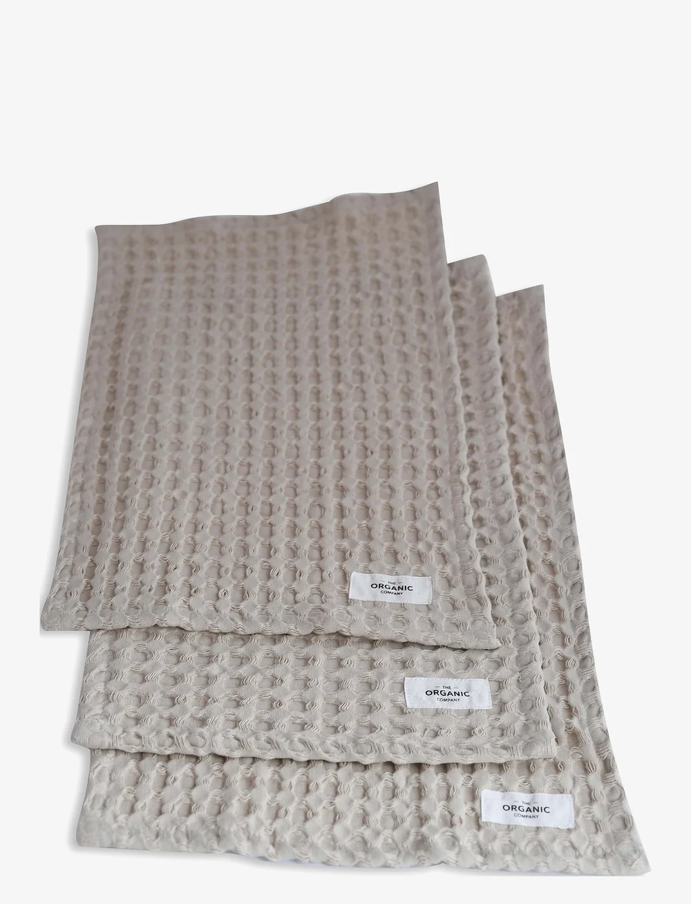The Organic Company - Big Waffle Wash Cloth (pack of 3 pcs) - gesichtshandtücher - 202 stone - 1