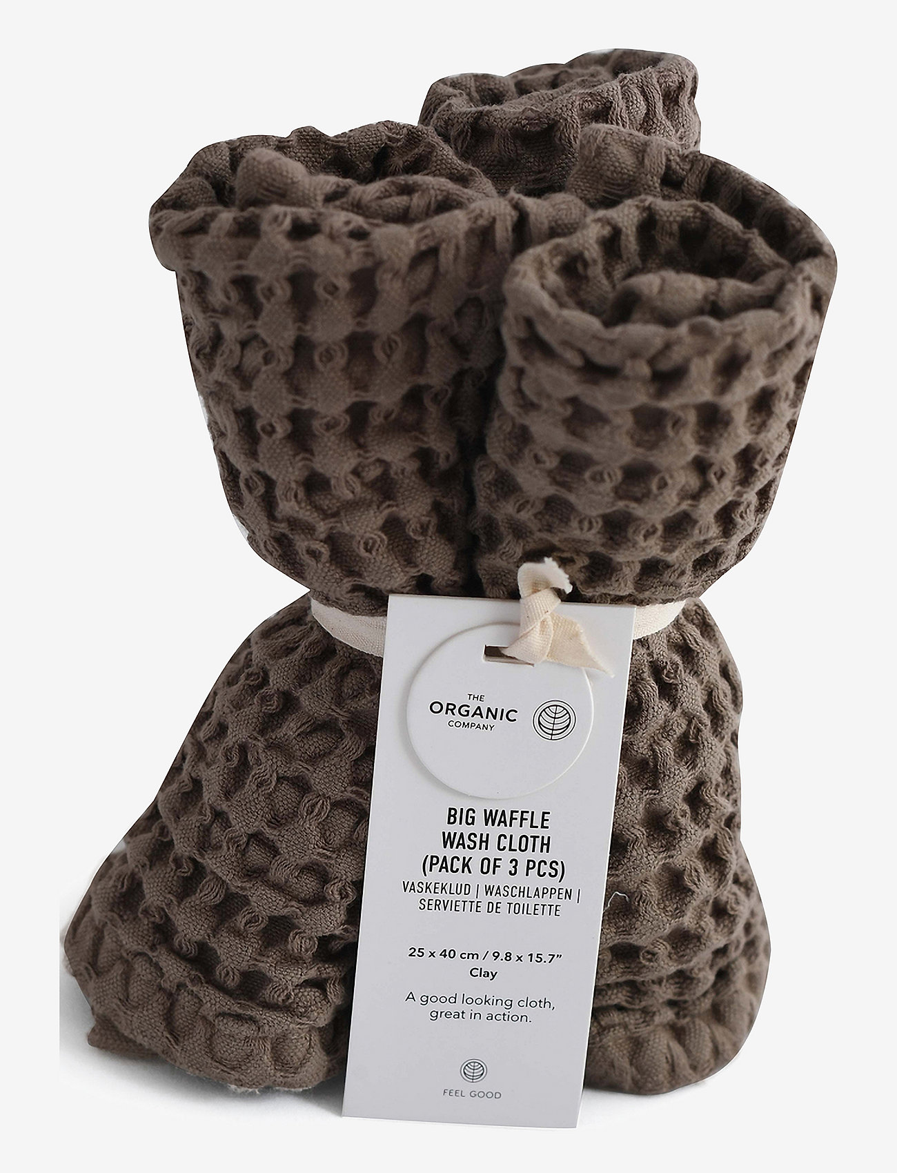 The Organic Company - Big Waffle Wash Cloth (pack of 3 pcs) - ansiktshanddukar - 225 clay - 0