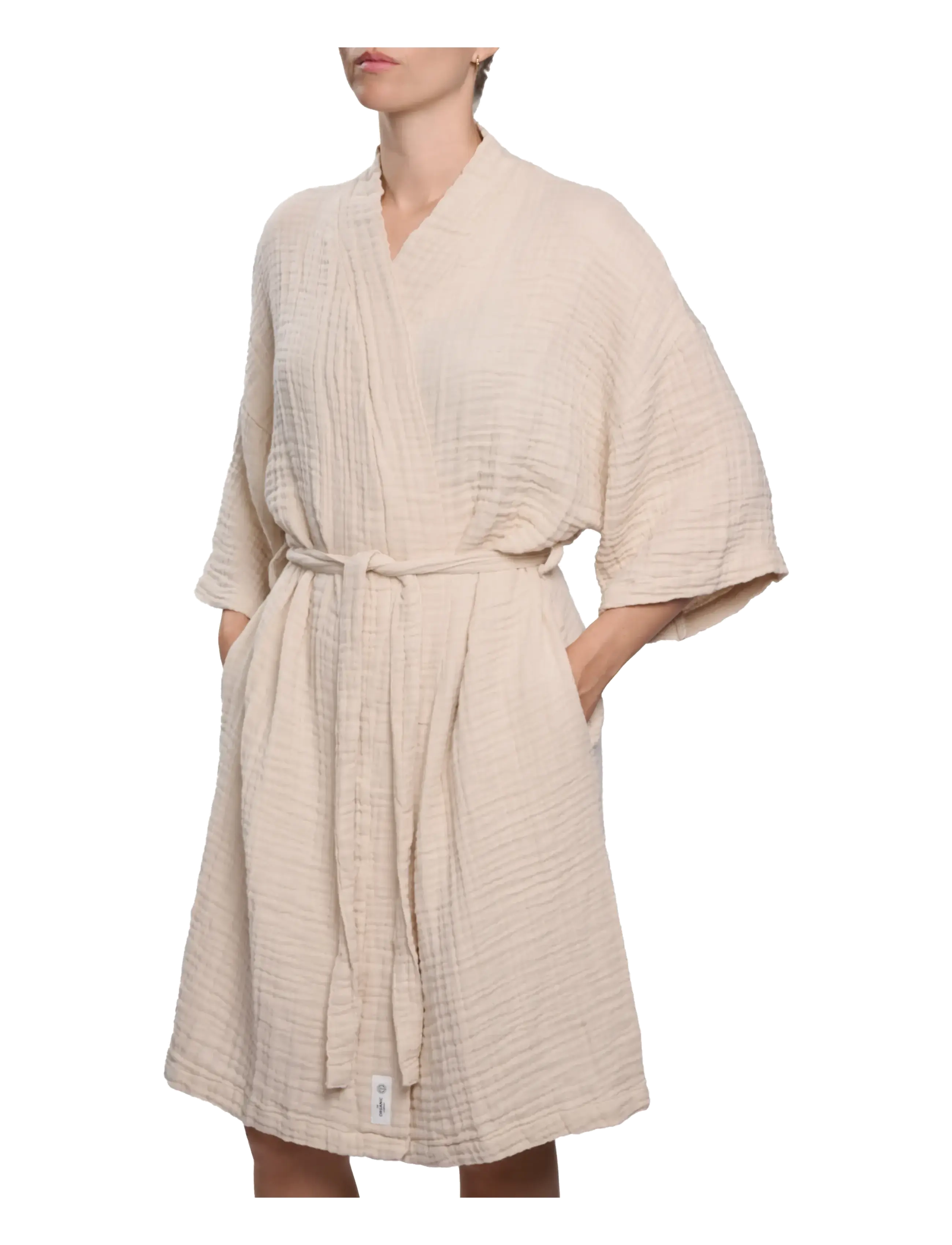 The Organic Company - FINE Bathrobe - everyday style - stone - 2