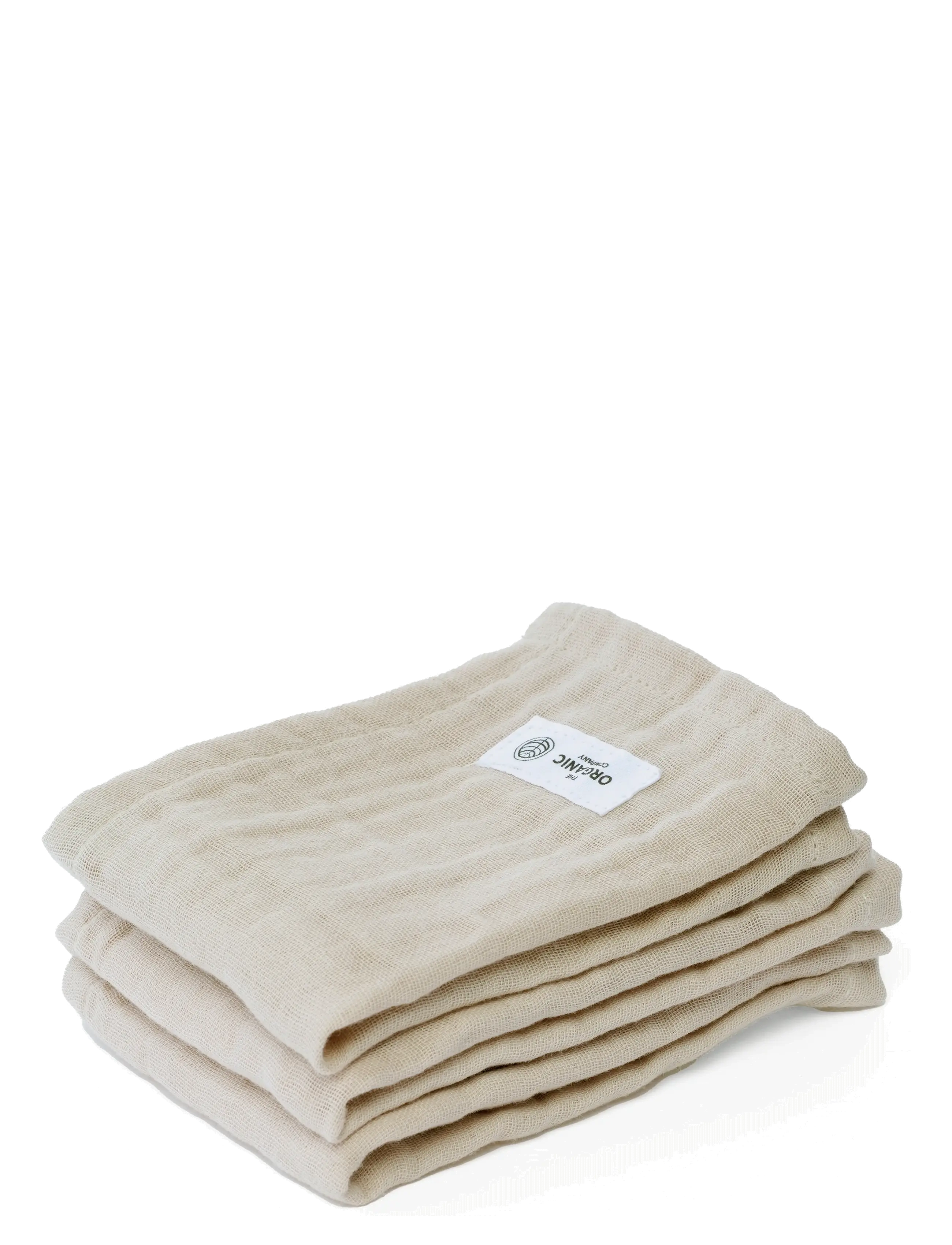 THE ORGANIC COMPANY Fine Wash Cloth (Pack Of 3 Pcs) Beige - 30X 30CM - Unisex