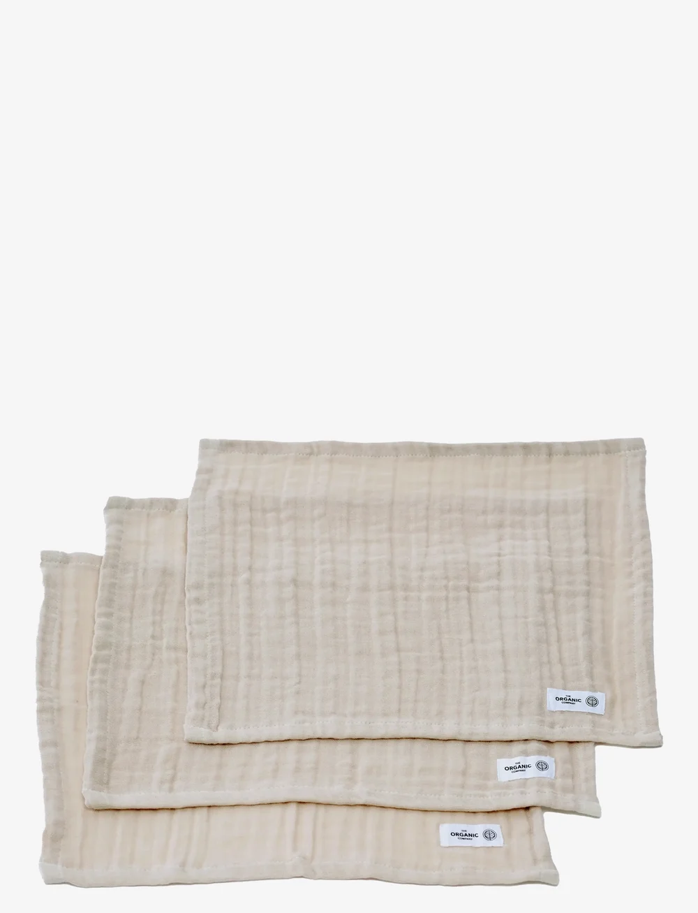 The Organic Company - FINE Wash Cloth (pack of 3 pcs) - näorätikud - 202 stone - 1