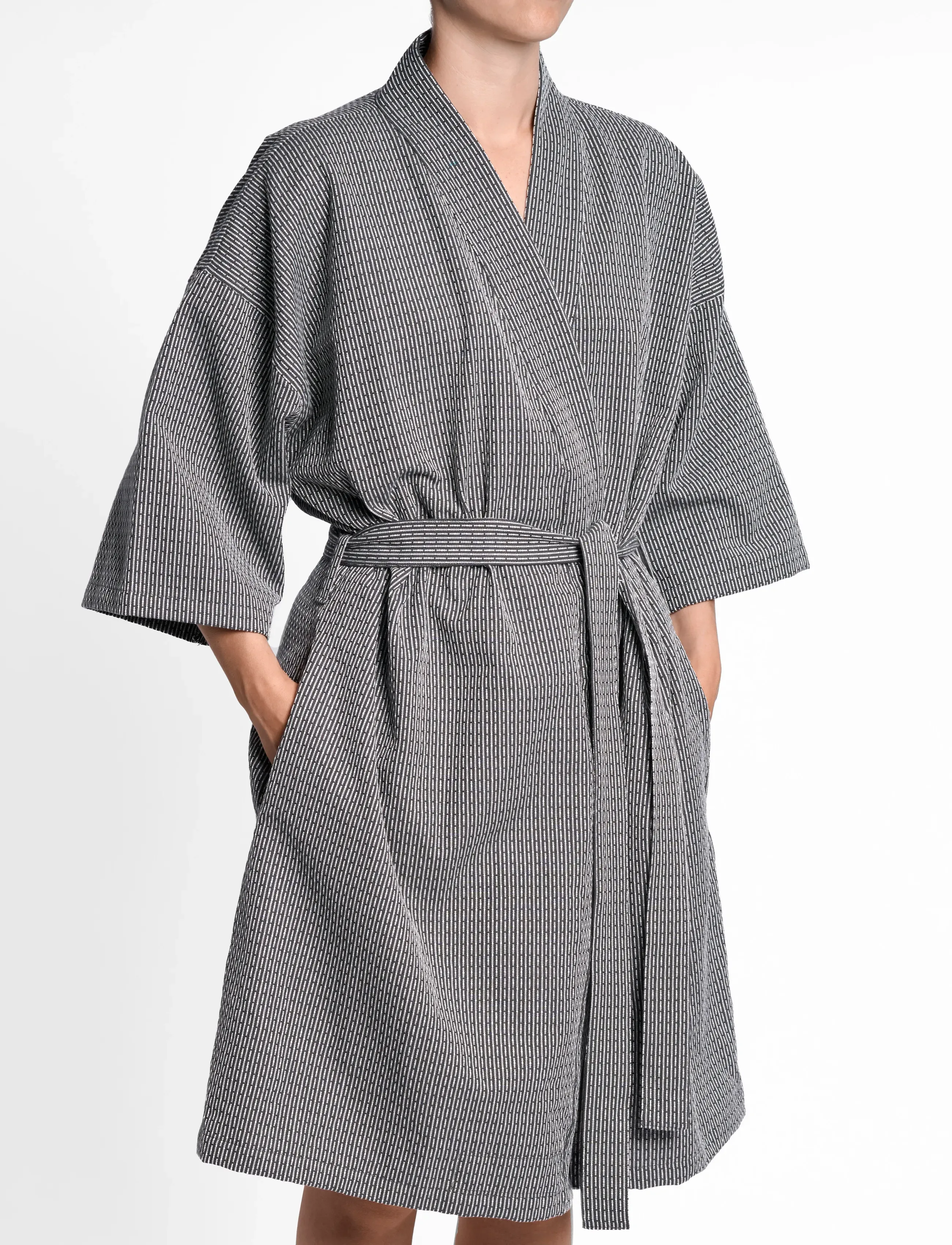 The Organic Company Wellness Bathrobe, M/L, Bathroom Textiles, Grau - Robes, Frauen