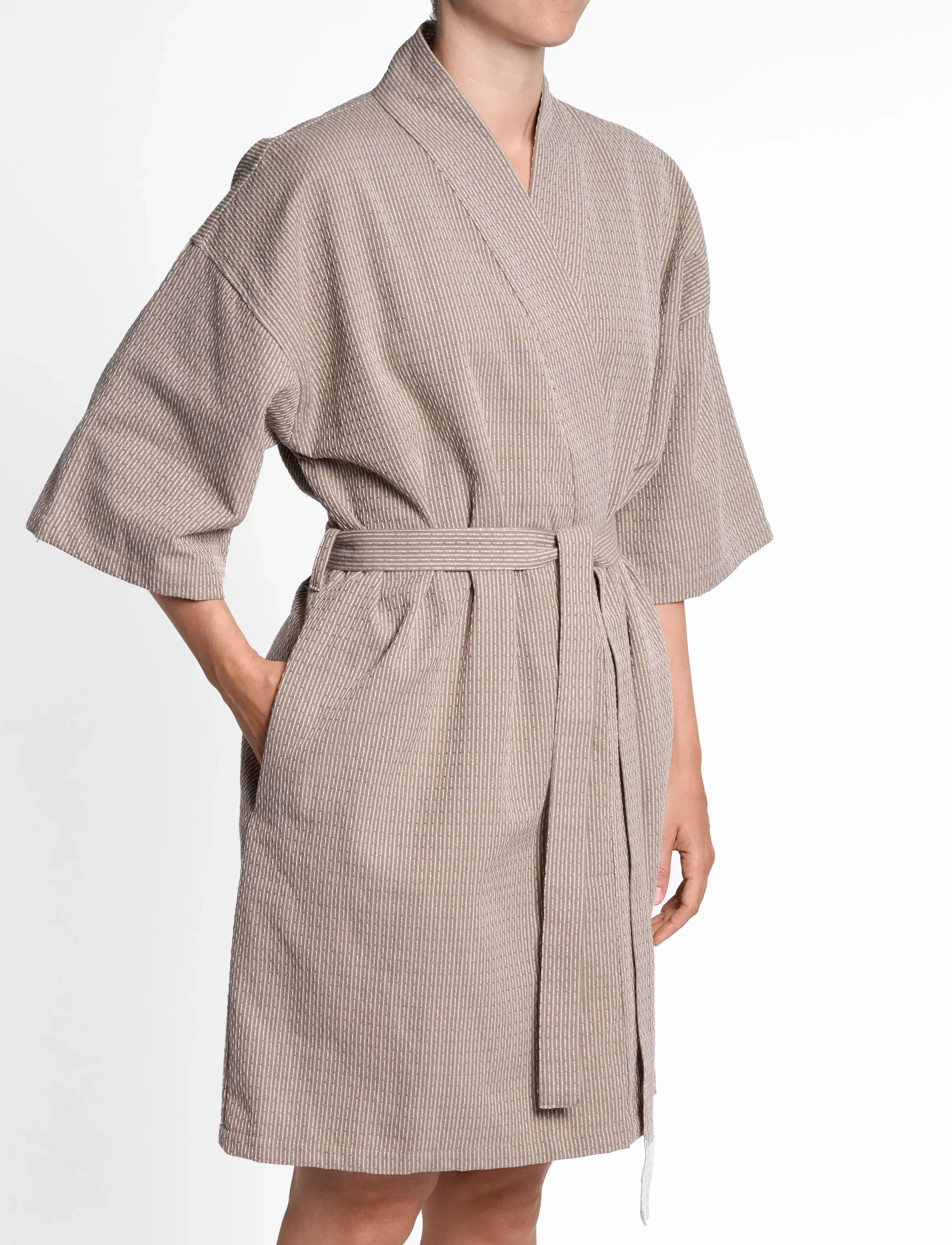 The Organic Company Wellness Bathrobe, S/M, Bathroom Textiles, Beige - Robes, Frauen