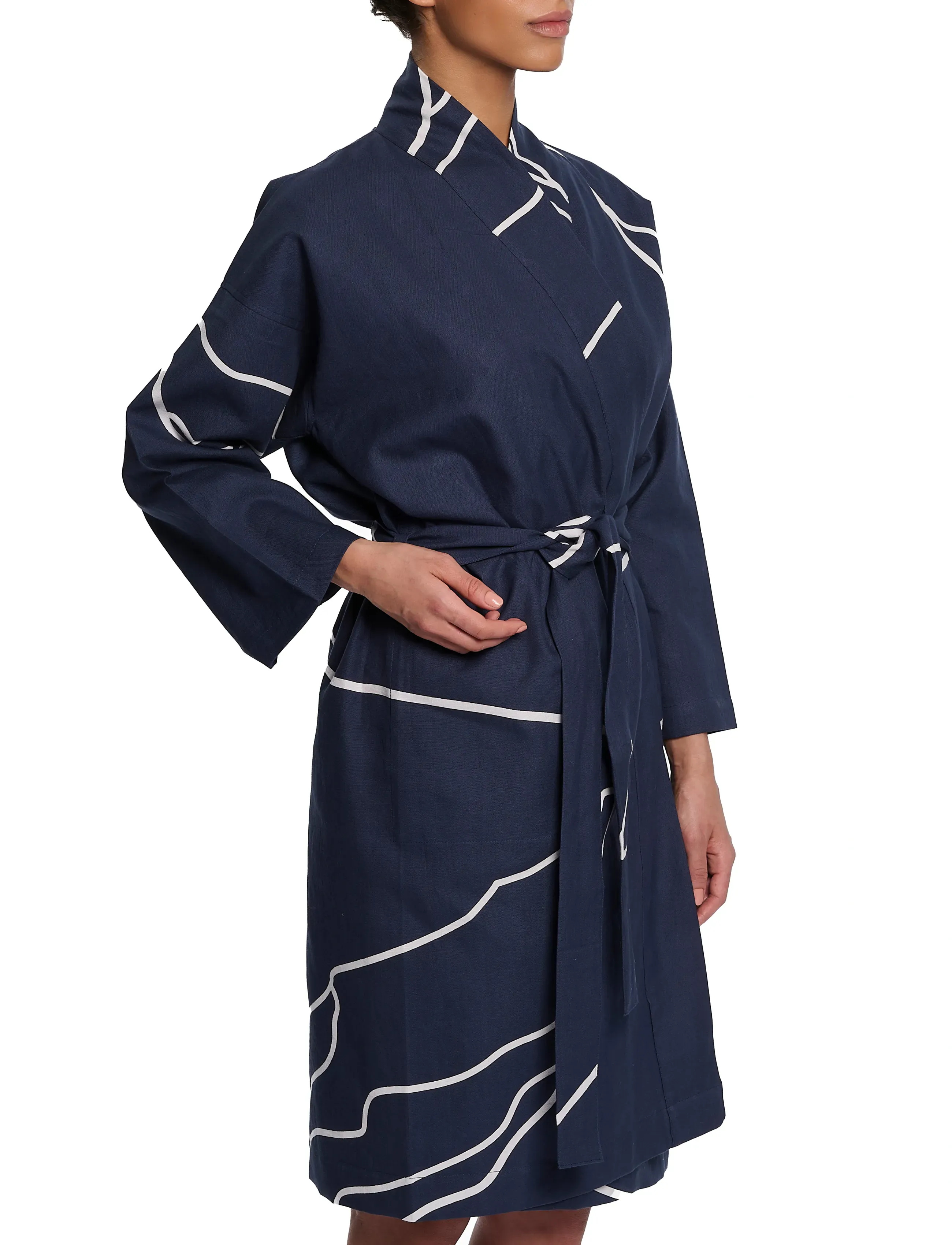 The Organic Company Reconnect Bathrobe, S/M, Bathroom Textiles, Marineblau - Robes, Frauen
