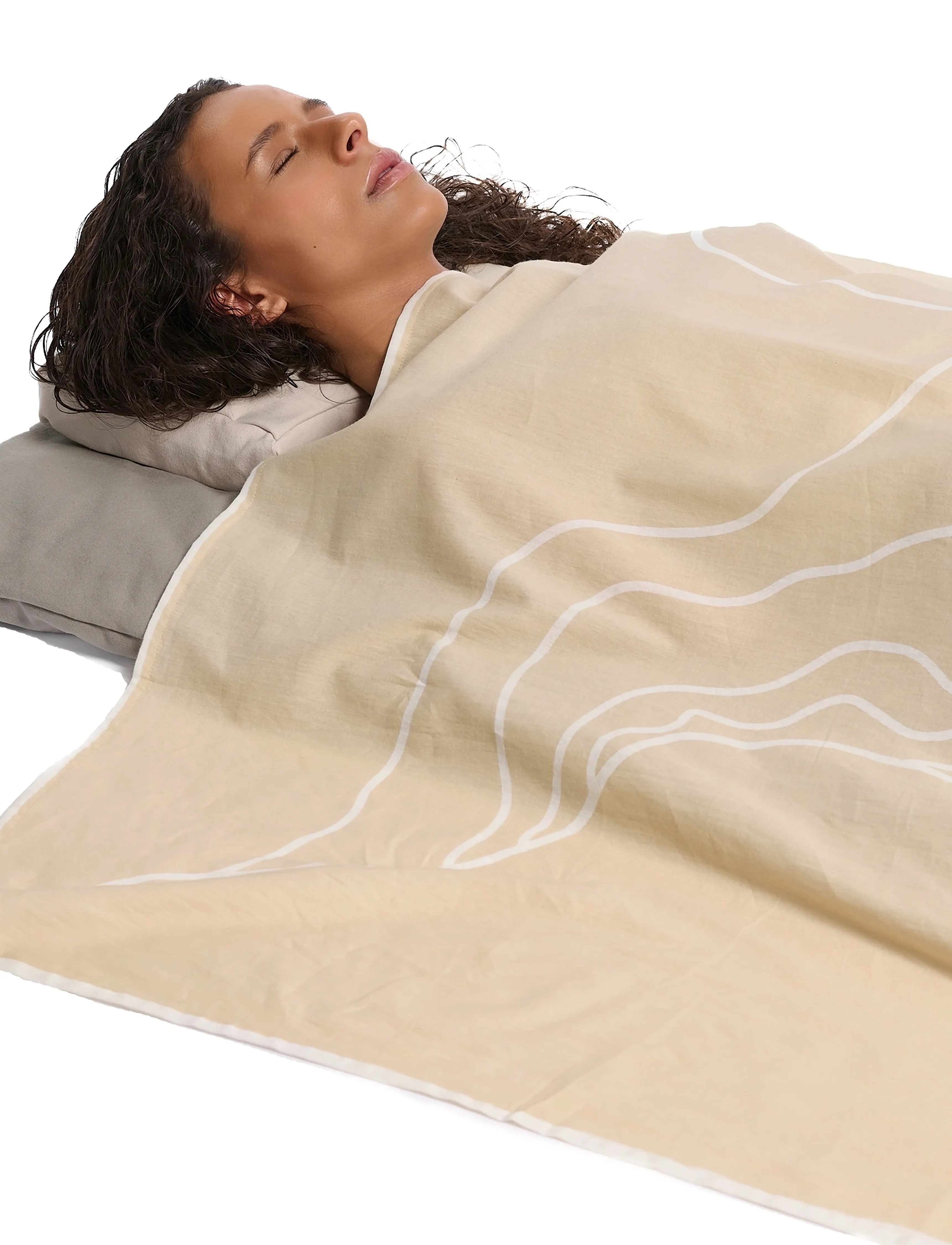 The Organic Company Reconnect Wrap, 140X 180 cm, Cushions & Blankets, Beige - Blankets Throws, Homeware