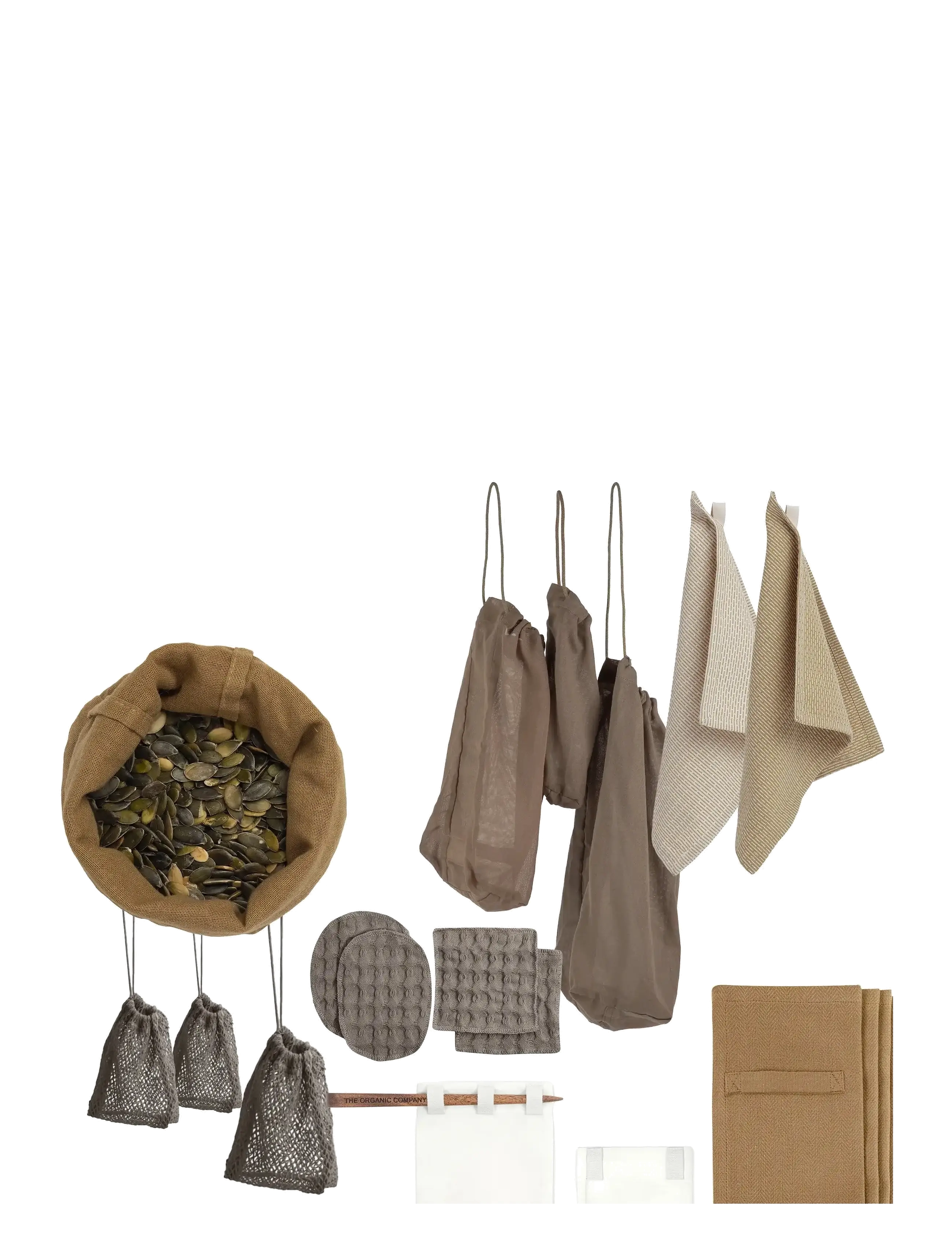 The Organic Company Less Waste Kit, Storage Bags, Hvid, Str: ONE SIZE