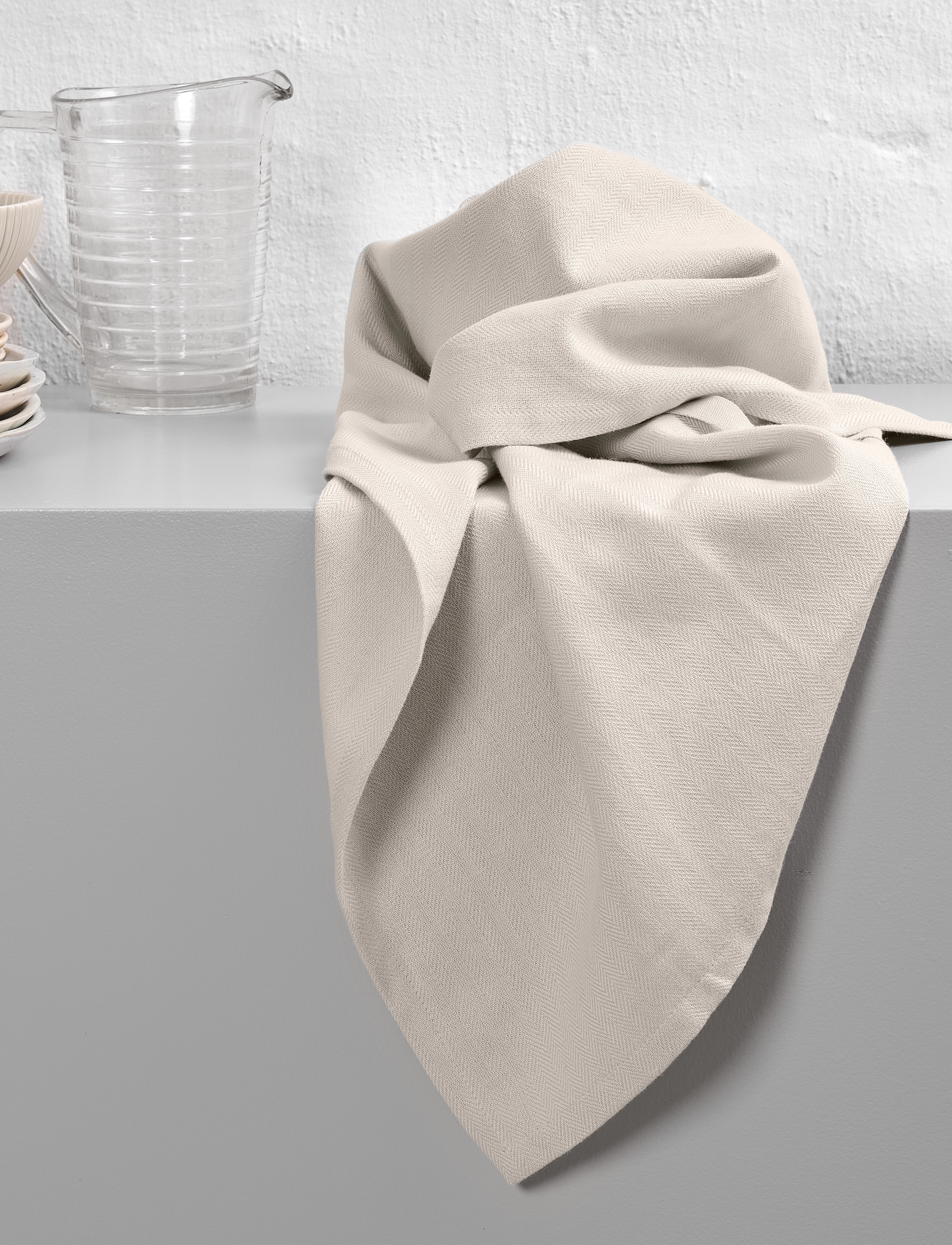 The Organic Company Kitchen Towel (3 Pack), 53X 86 cm, Textiles, Beige - Towels, Homeware