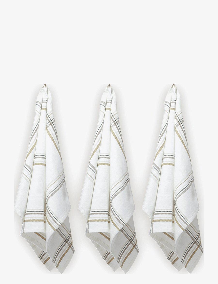 The Organic Company - Kitchen Towel (3 pack) - keittiöpyyhkeet - 801 earth check - 1