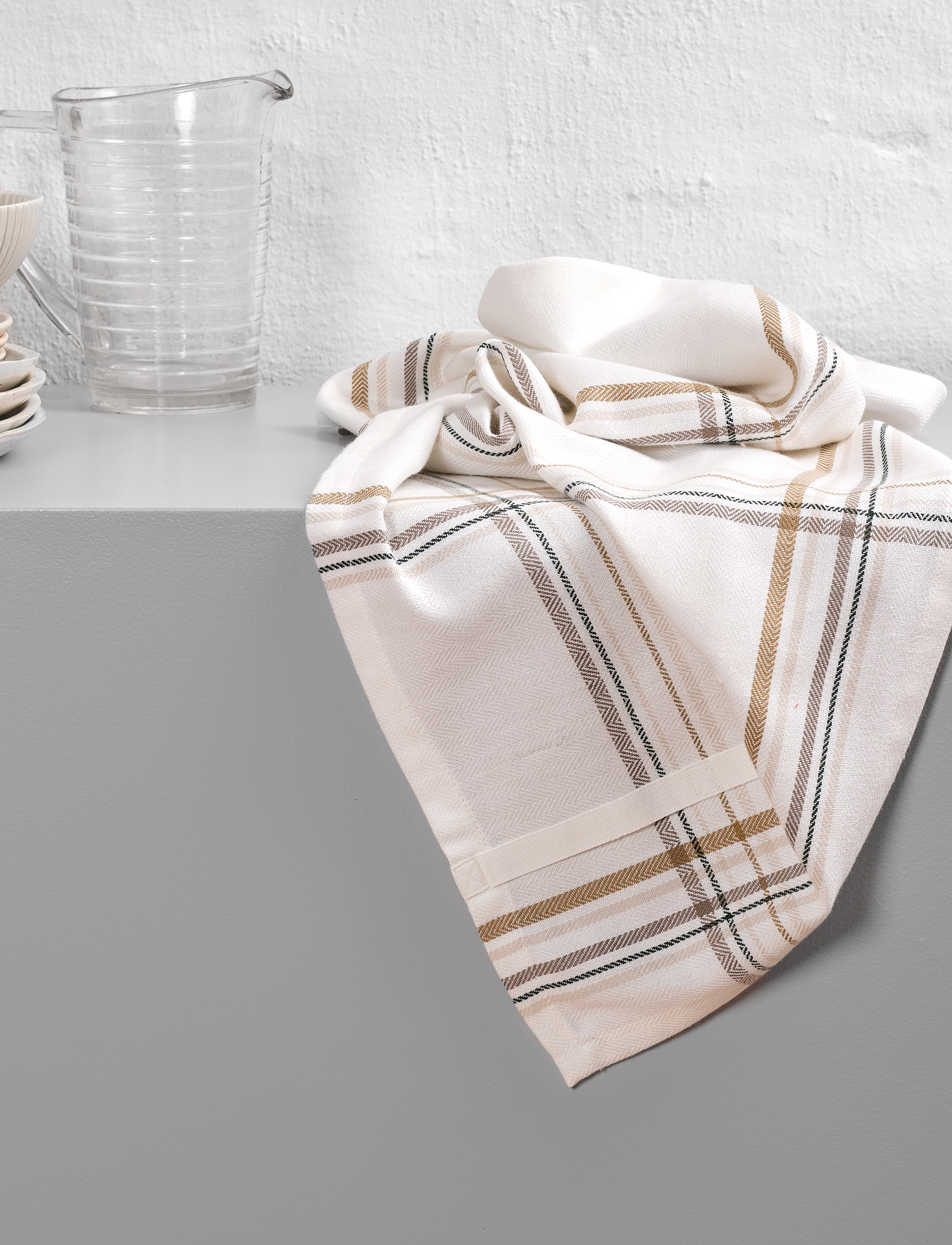 The Organic Company - Kitchen Towel (3 pack) - keittiöpyyhkeet - 801 earth check - 3
