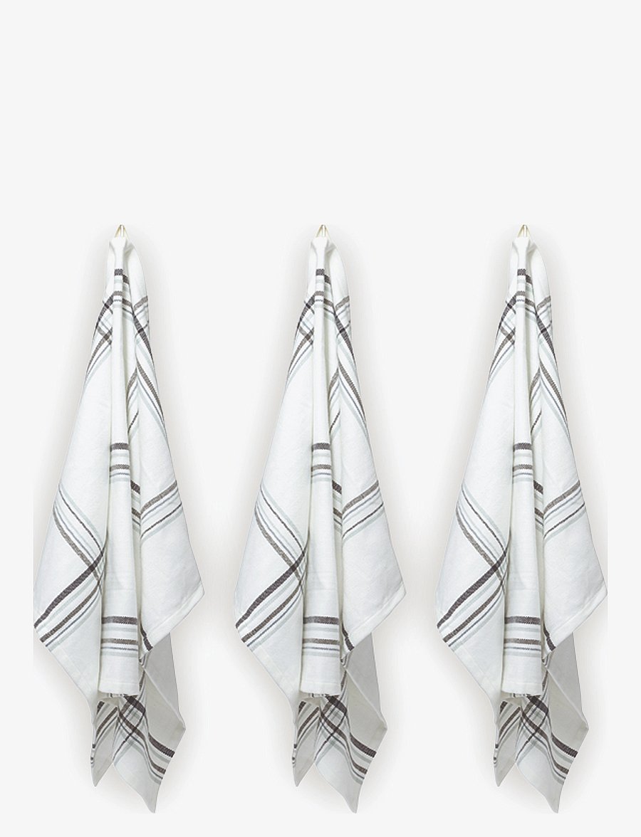 The Organic Company - Kitchen Towel (3 pack) - tea towels - 803 ocean check - 1