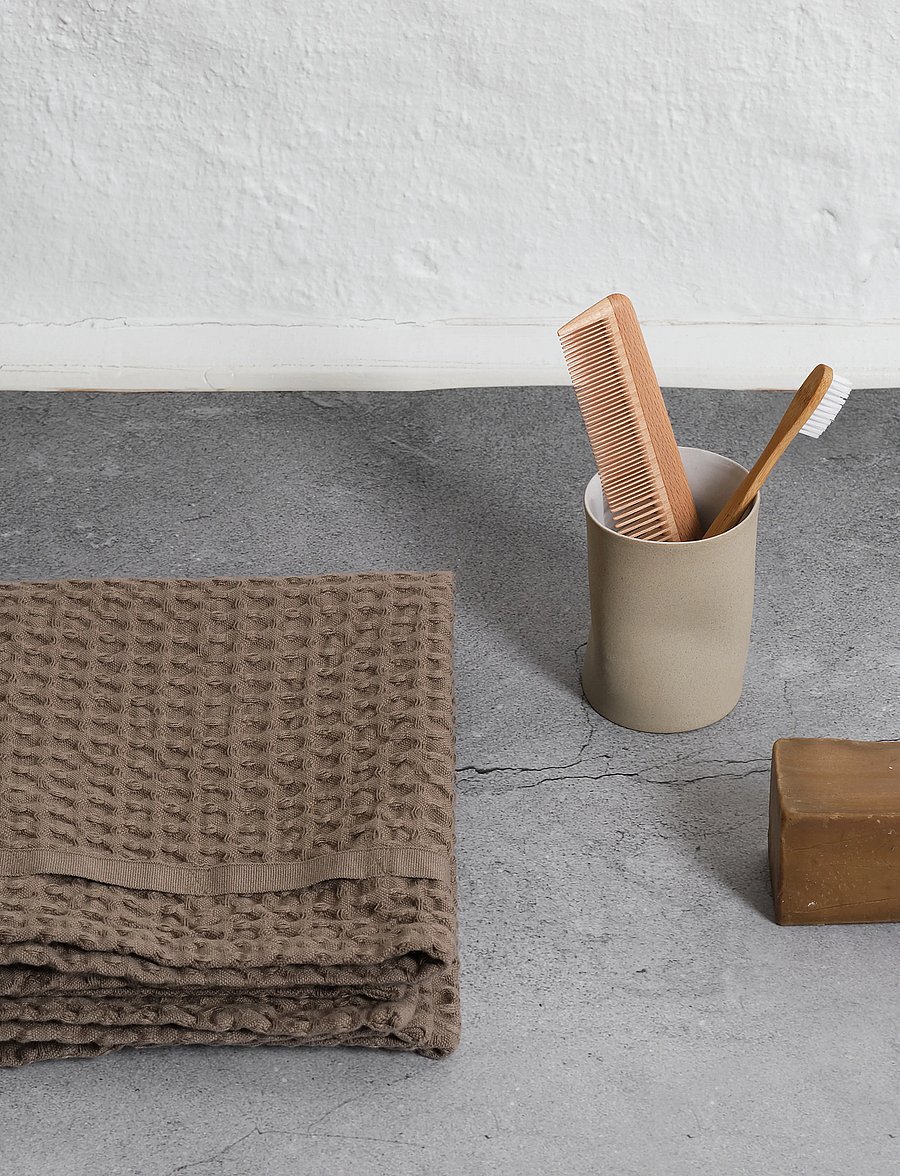 The Organic Company - Big Waffle Hand Towel - håndklæder - 225 clay - 0